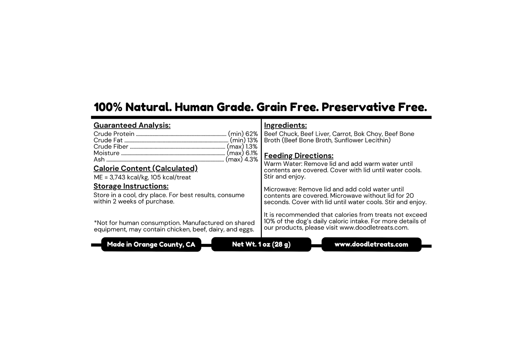 Doodle Treats - Beef Cup Noodles for Dogs and Cats