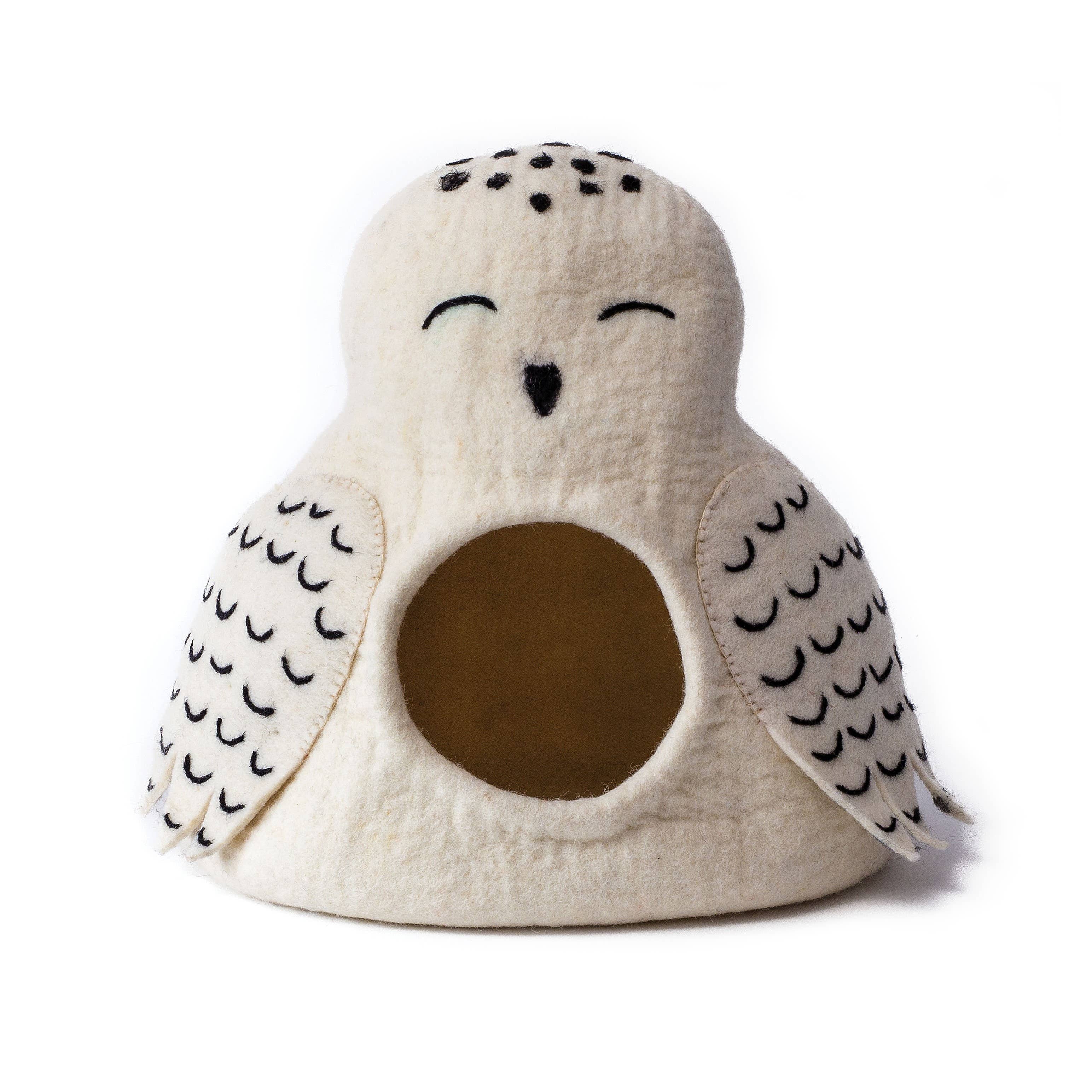 Dharma Dog Karma Cat - Owl Wool Pet Cave: Grey