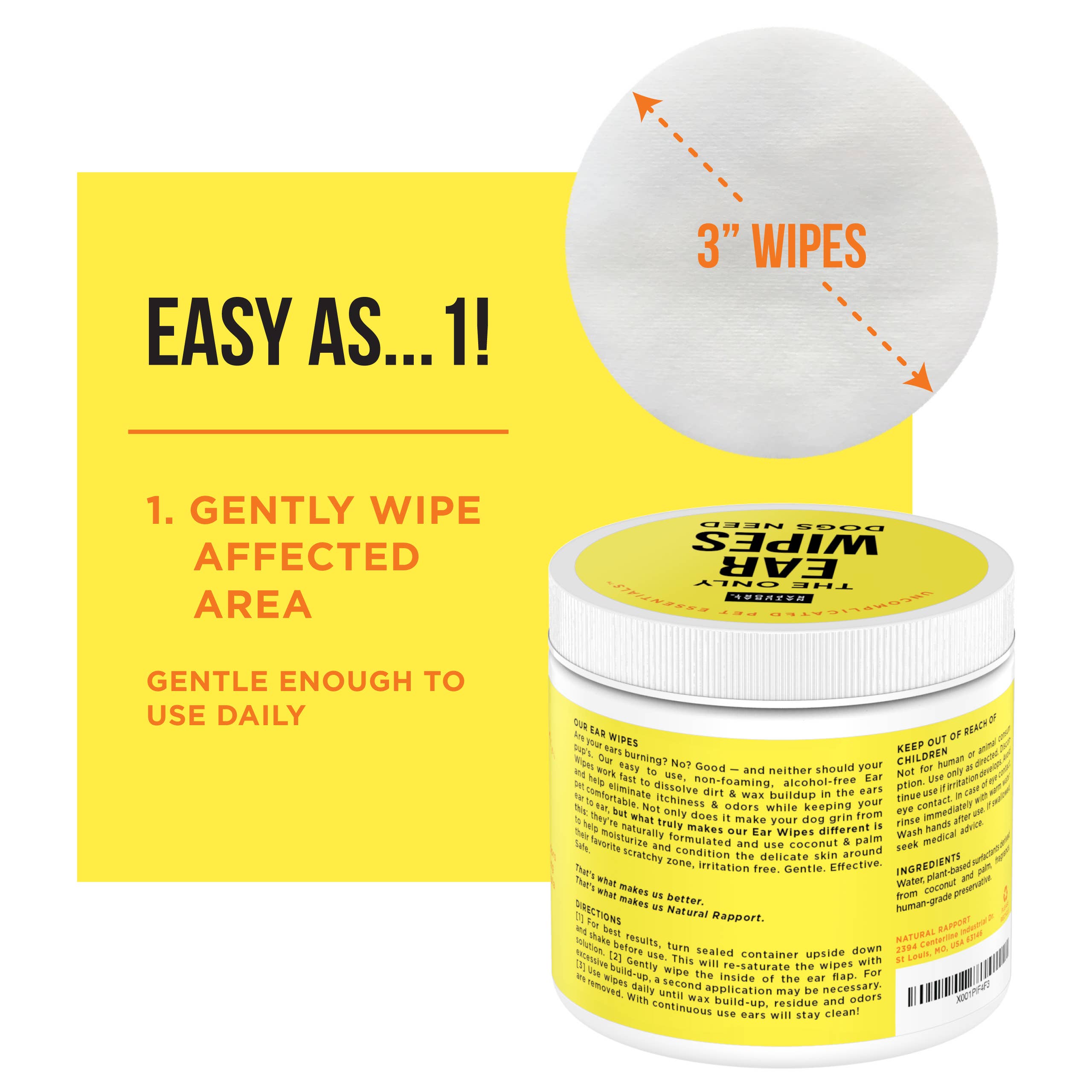 Natural Rapport - The Only Ear Wipes Dogs Need