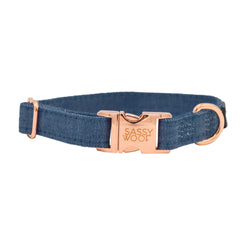 SASSY WOOF - Dog Collar - Denim: S