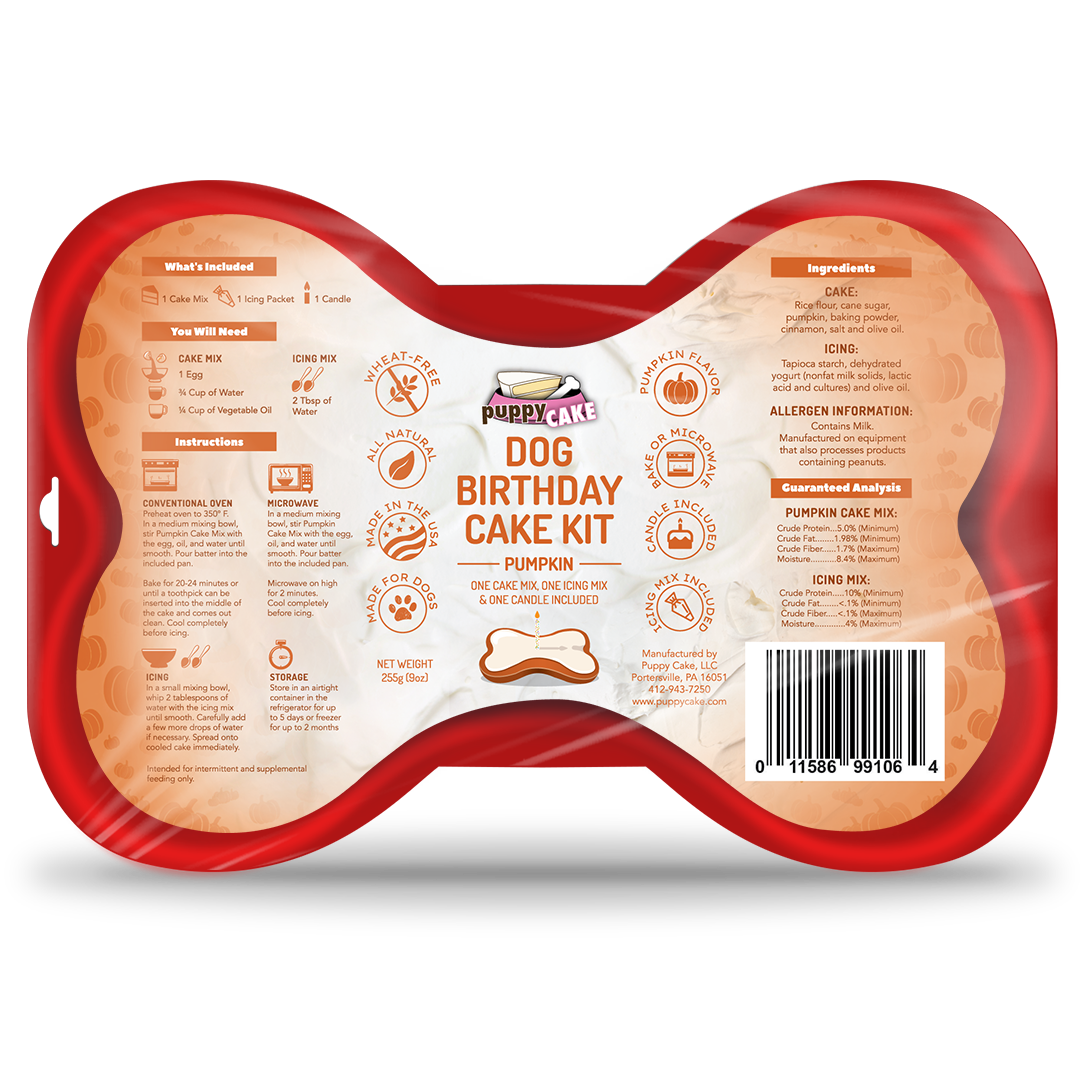 Puppy Cake LLC - Dog Birthday Cake Kit: Red Velvet (wheat-free)