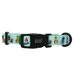 SASSY WOOF - Dog Collar - Chillin with my Gnomies: Medium