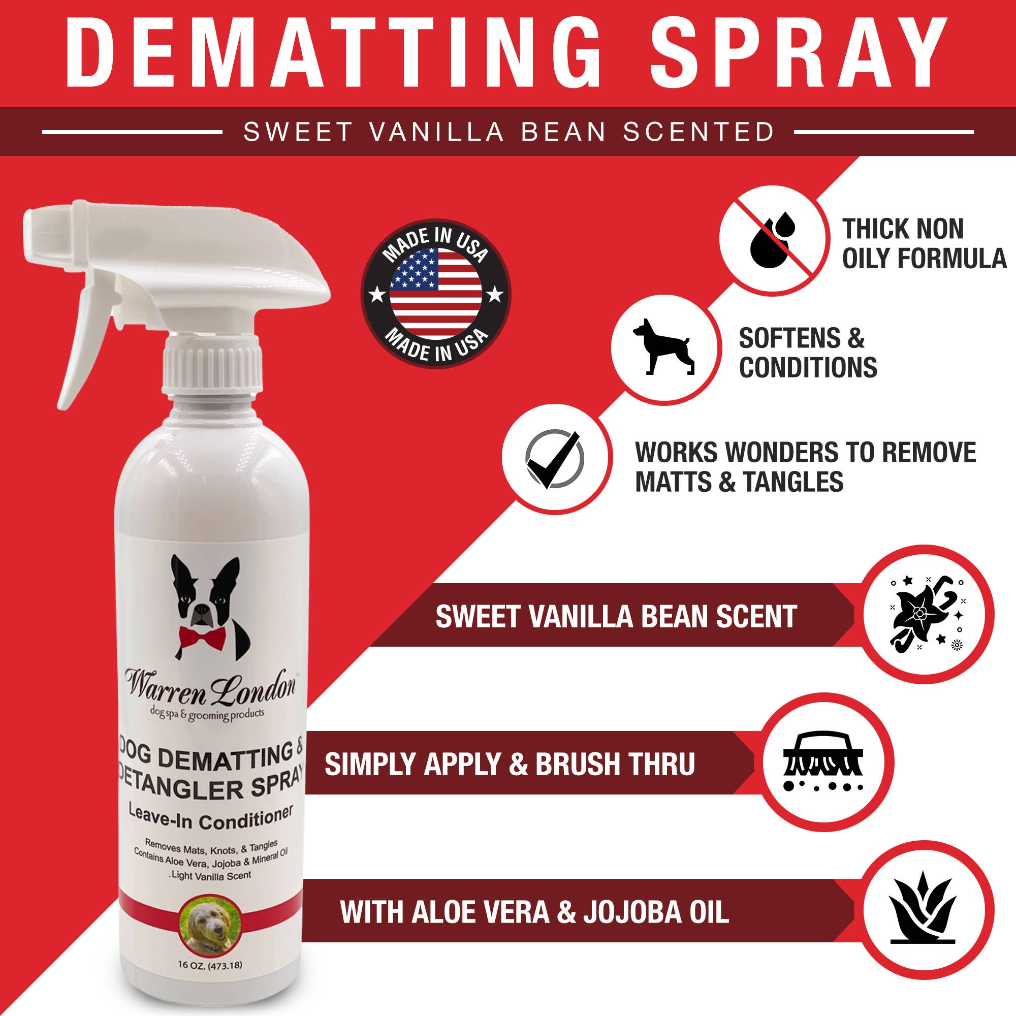 Dog Dematting & Detangler Spray - 16 oz