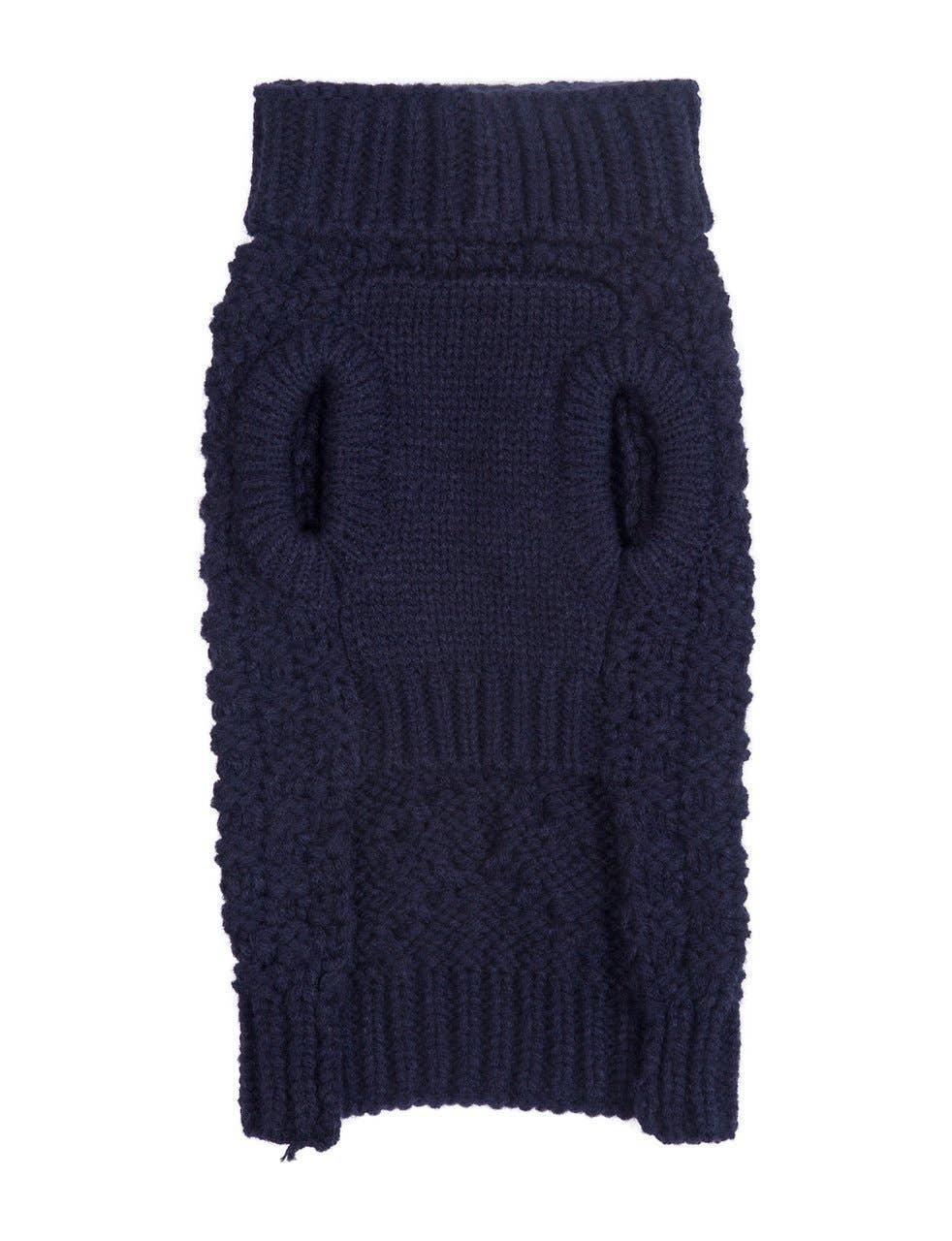 fabdog - Navy Super Chunky Dog Sweater: 16 "