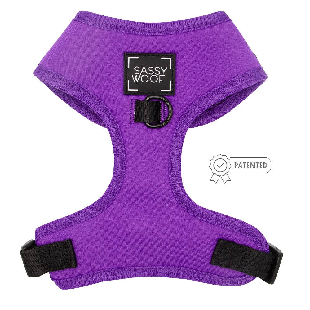 SASSY WOOF - Dog Adjustable Harness - Neon Purple: XLarge