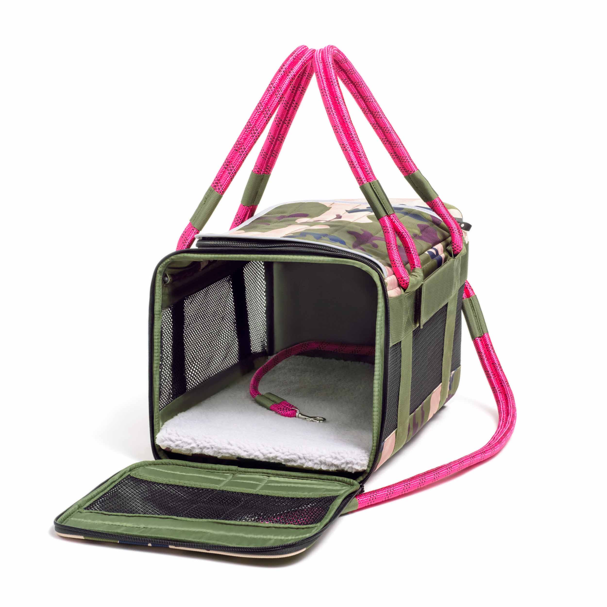 ROVERLUND - OUT-OF-OFFICE PET CARRIER PRO EDITION: CAMO / ORANGE / SMALL - UP TO 15LBS