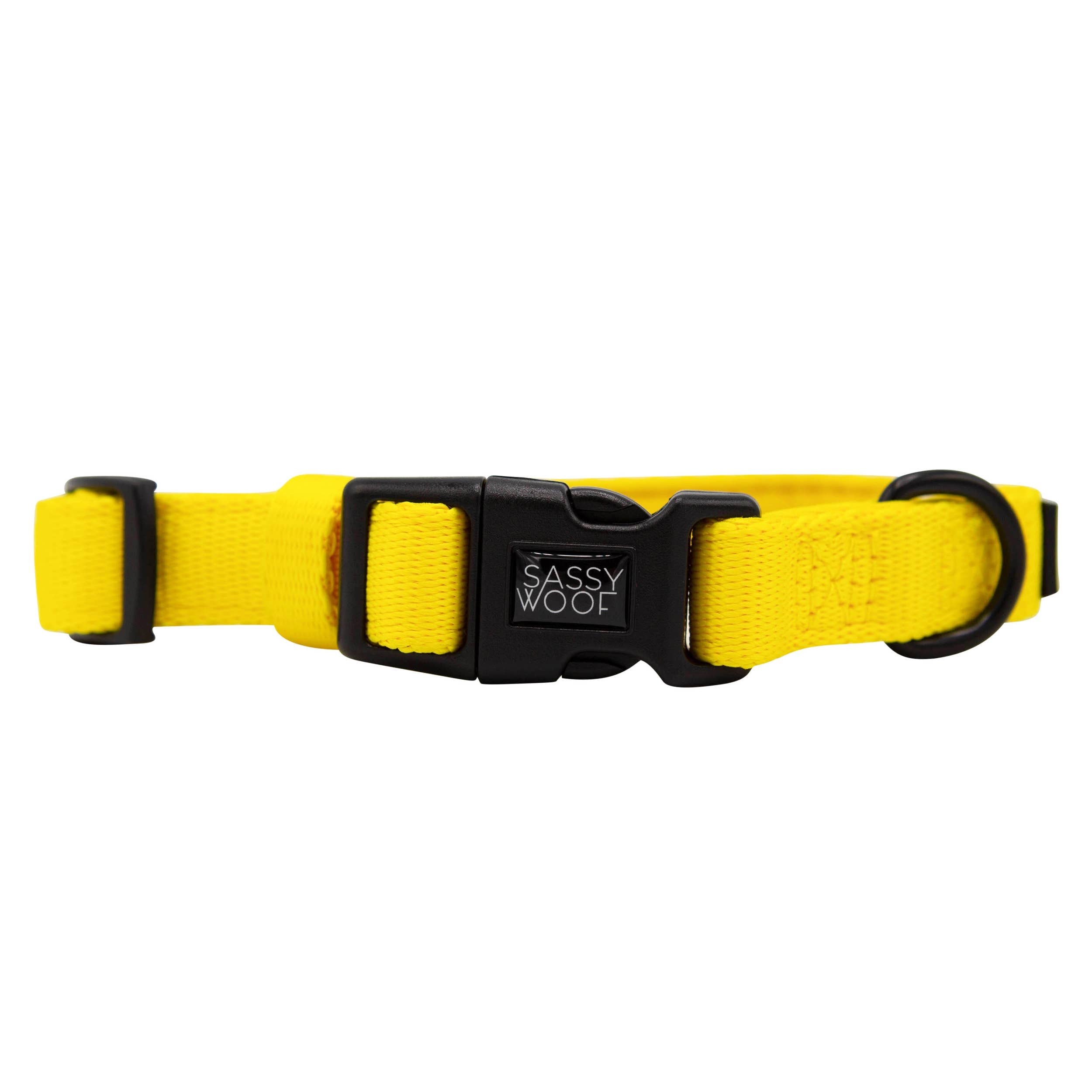 SASSY WOOF - Dog Collar - Neon Yellow: L