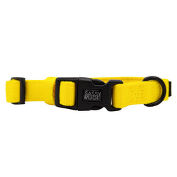 SASSY WOOF - Dog Collar - Neon Yellow: M