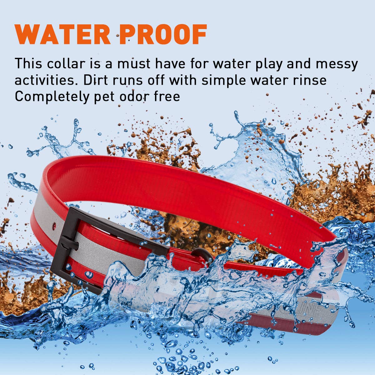 Dogline - Biothane Translucent Reflective Collar: Black / 22"-25" / 1"