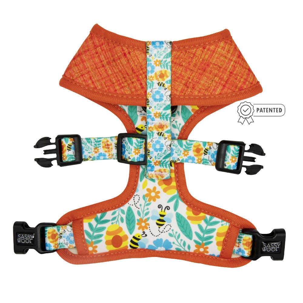 SASSY WOOF - Dog Reversible Harness - Must be the Honey: XXLarge