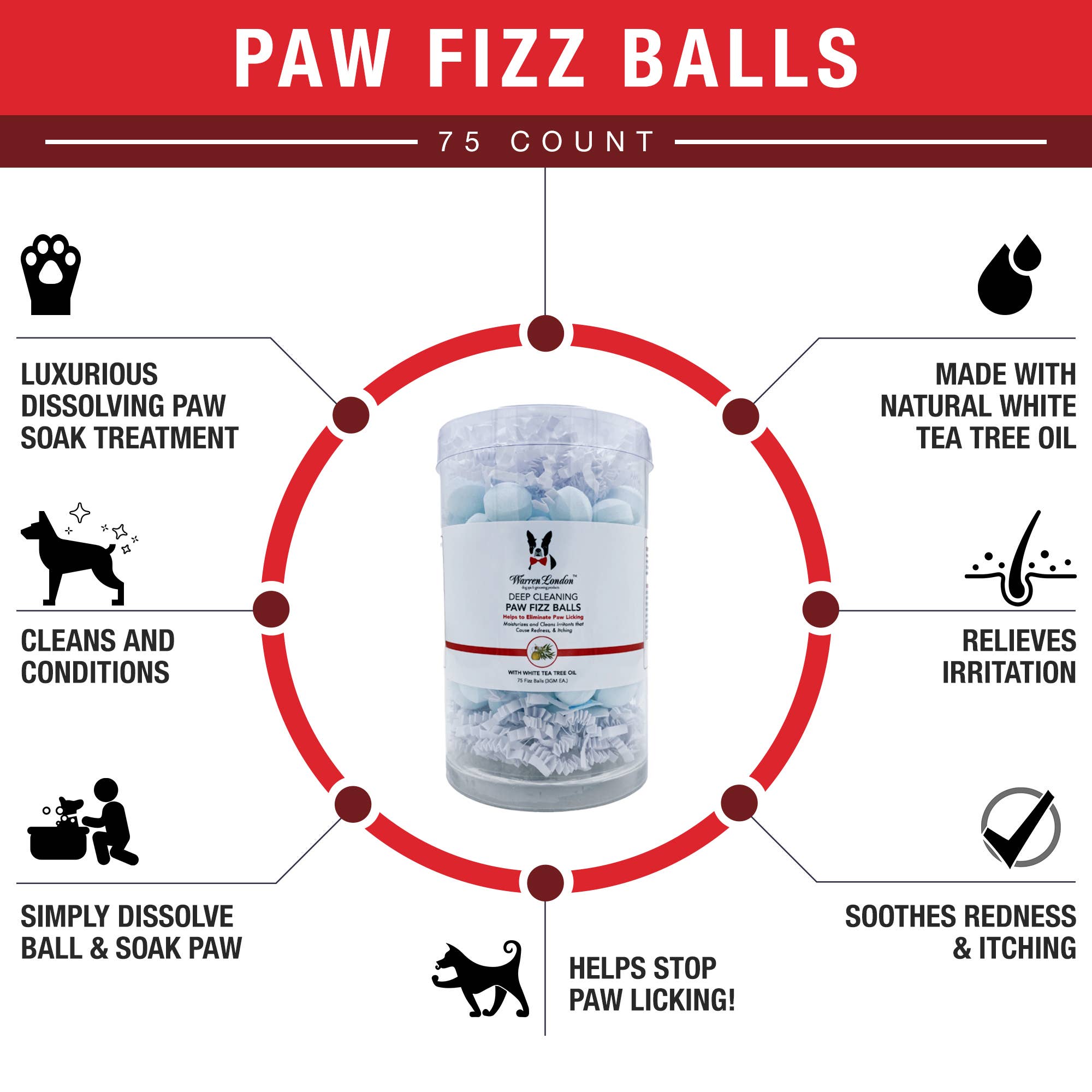 Deep Cleaning Paw Fizz Soak: 12 Tablets