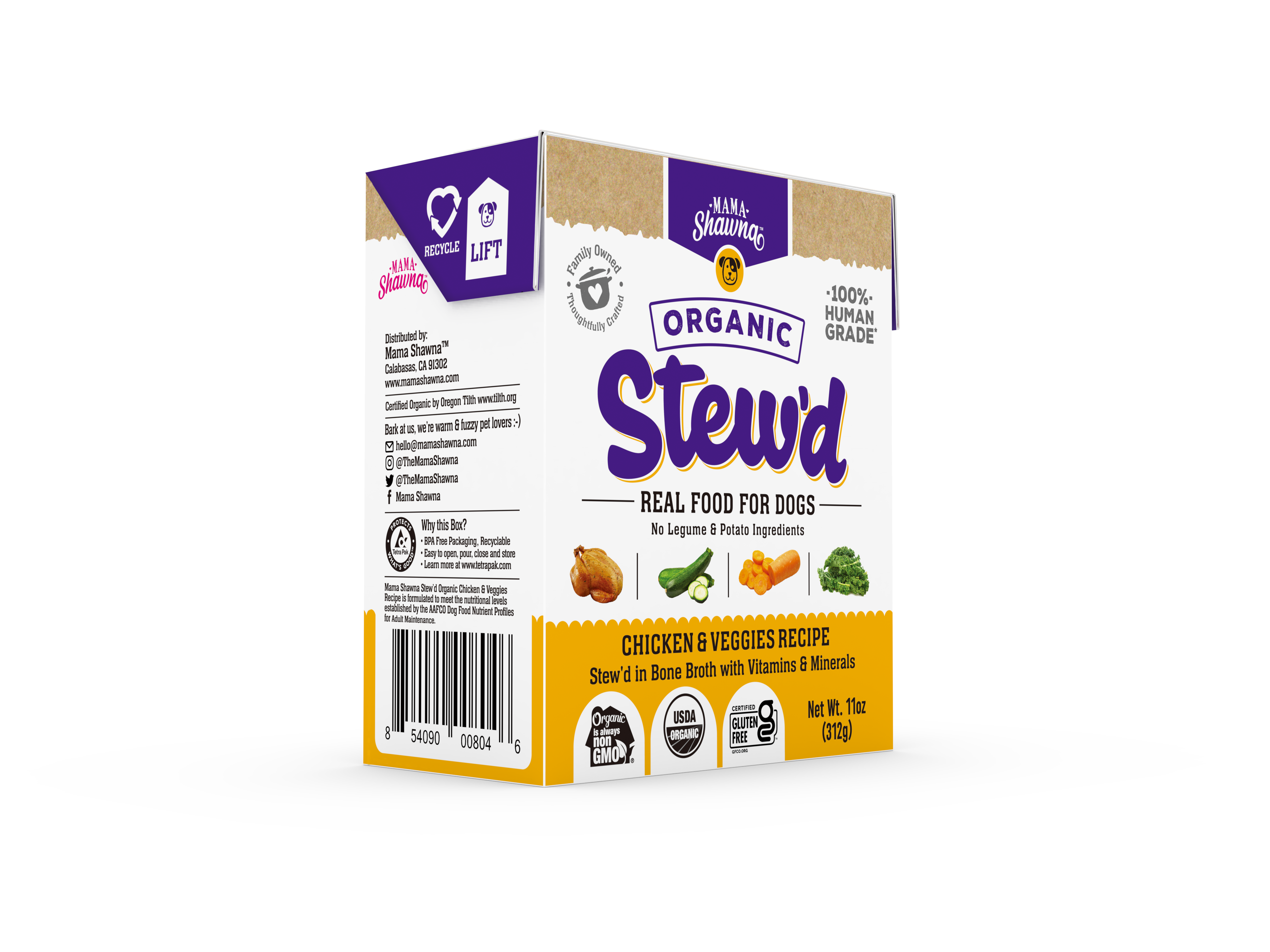 Mama Shawna - Stew'd Organic Dog Chicken & Veggies Recipe: Orange