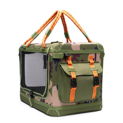 ROVERLUND - AWAY-WE-GO PET CRATE: CAMO / ORANGE / LARGE - UP TO 50LBS