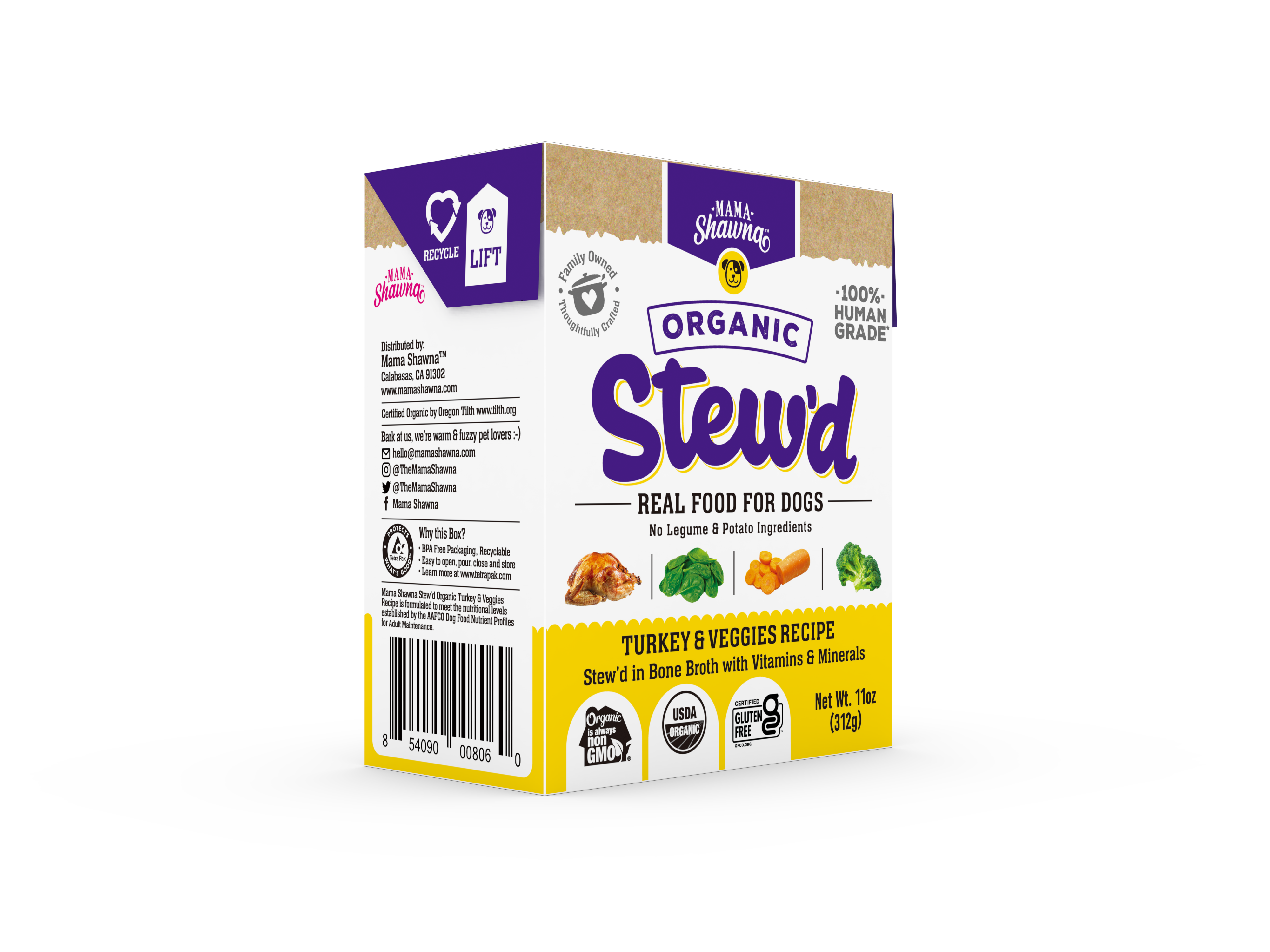 Mama Shawna - Stew'd Organic Dog Turkey & Veggies Recipe: Yellow