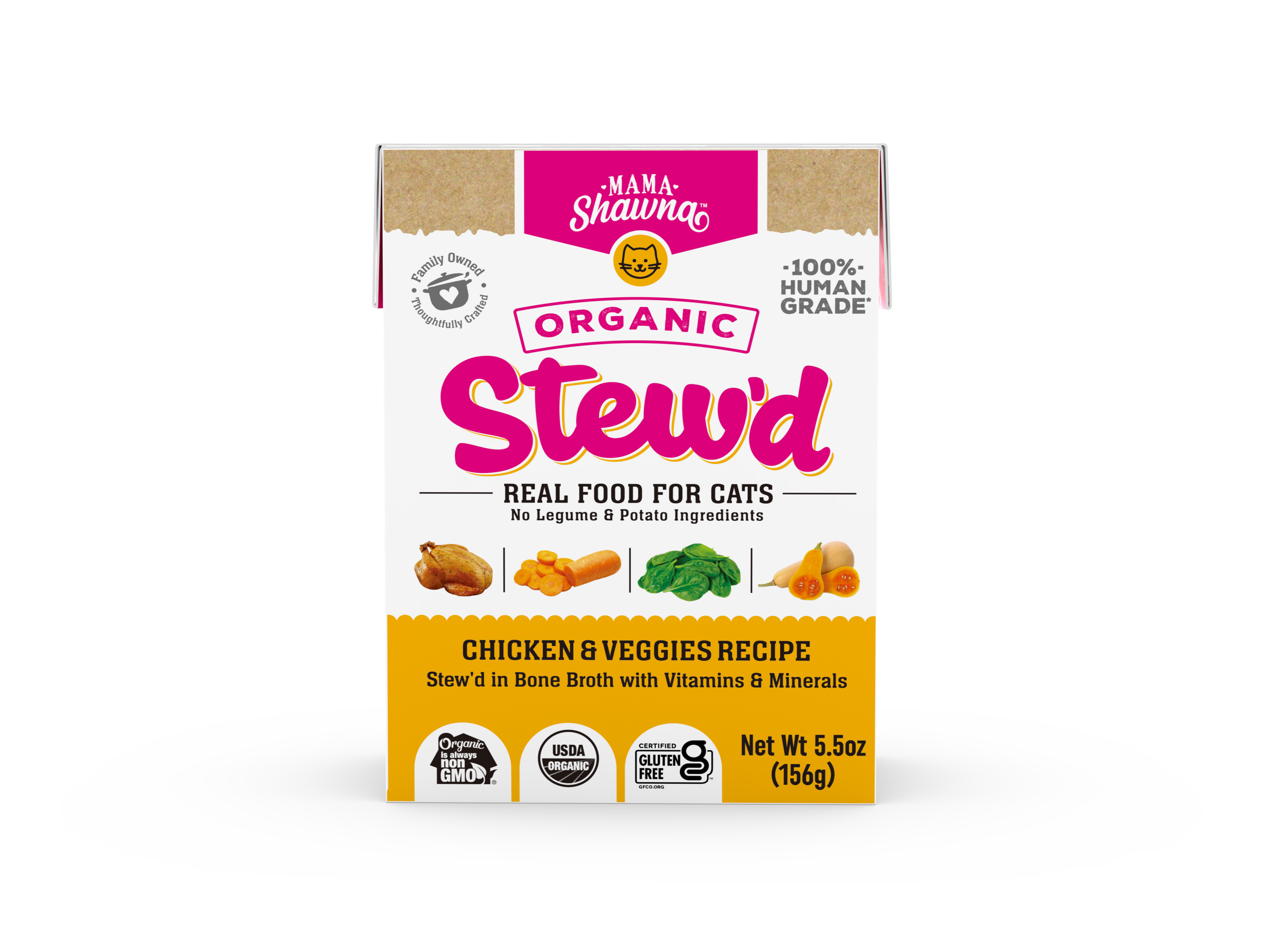 Mama Shawna - Stew'd Organic Cat Chicken & Veggies Recipe: Orange