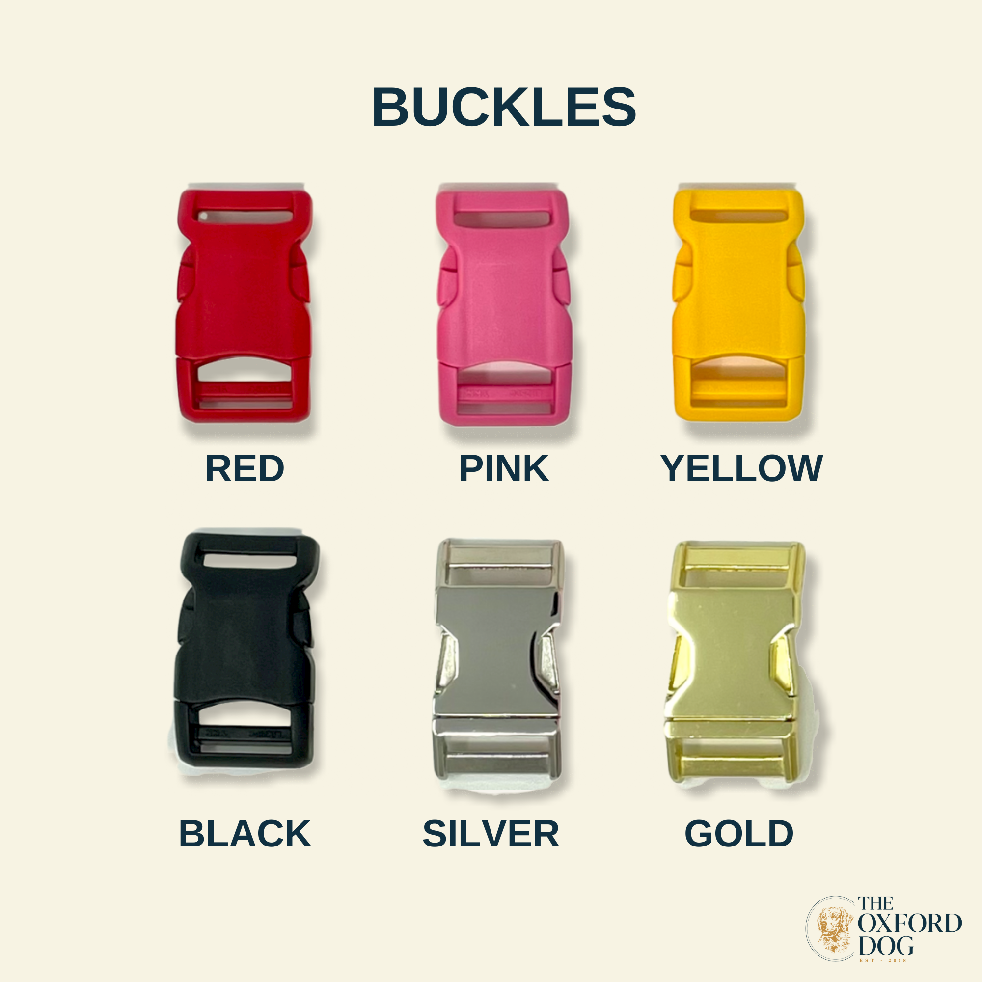 The Oxford Dog - Rosa Hunter Dog Collar: Gold / Large (1")