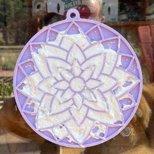 SodaPup Dog Toys - Lotus eMat Enrichment Lick Mat With Suction Cups: Light Purple