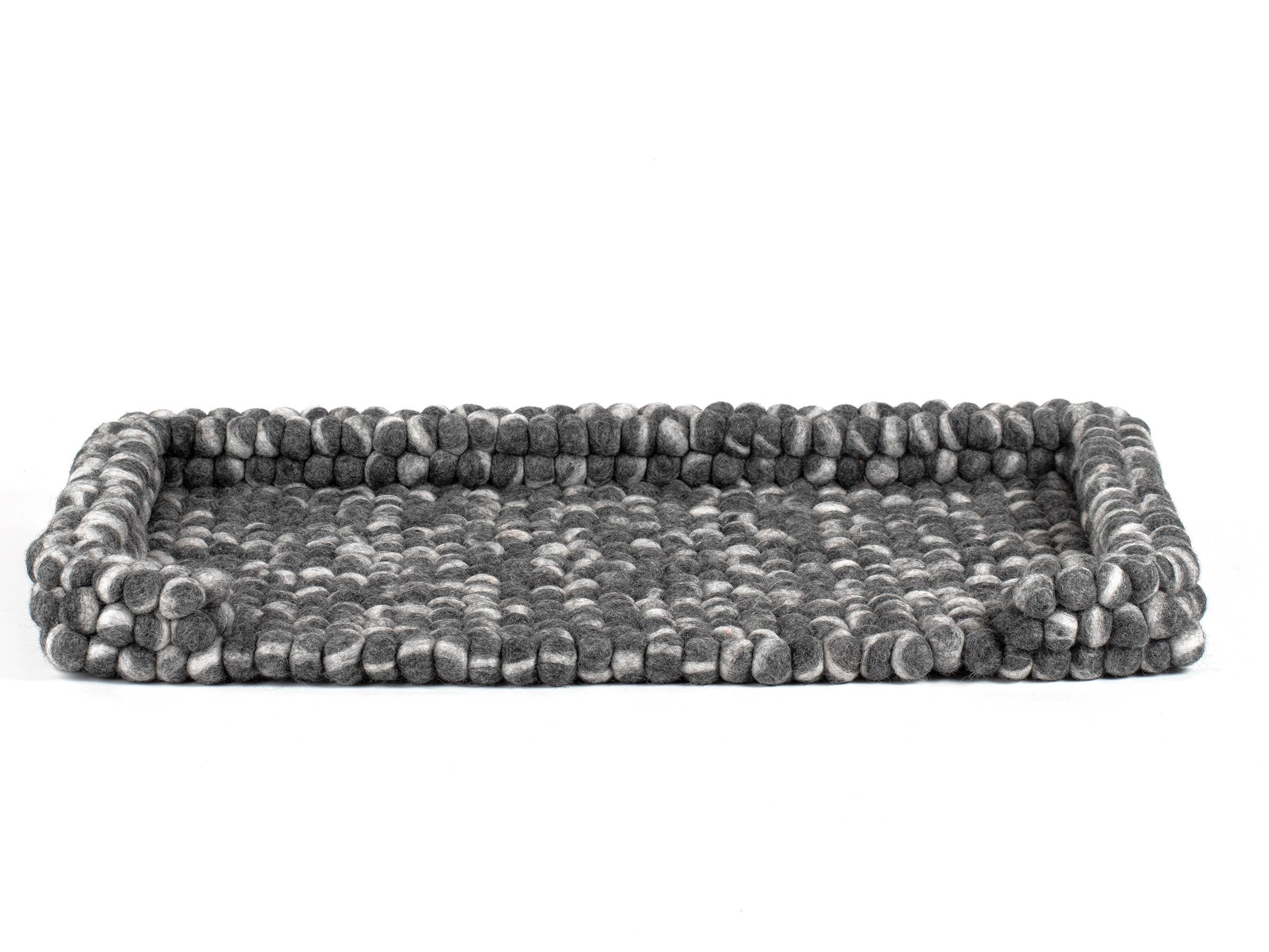 Felt Dog Bed - Natural Wool Handmade Dog Bed for All Breeds: Small 24x18 / Rainbow Multicolor