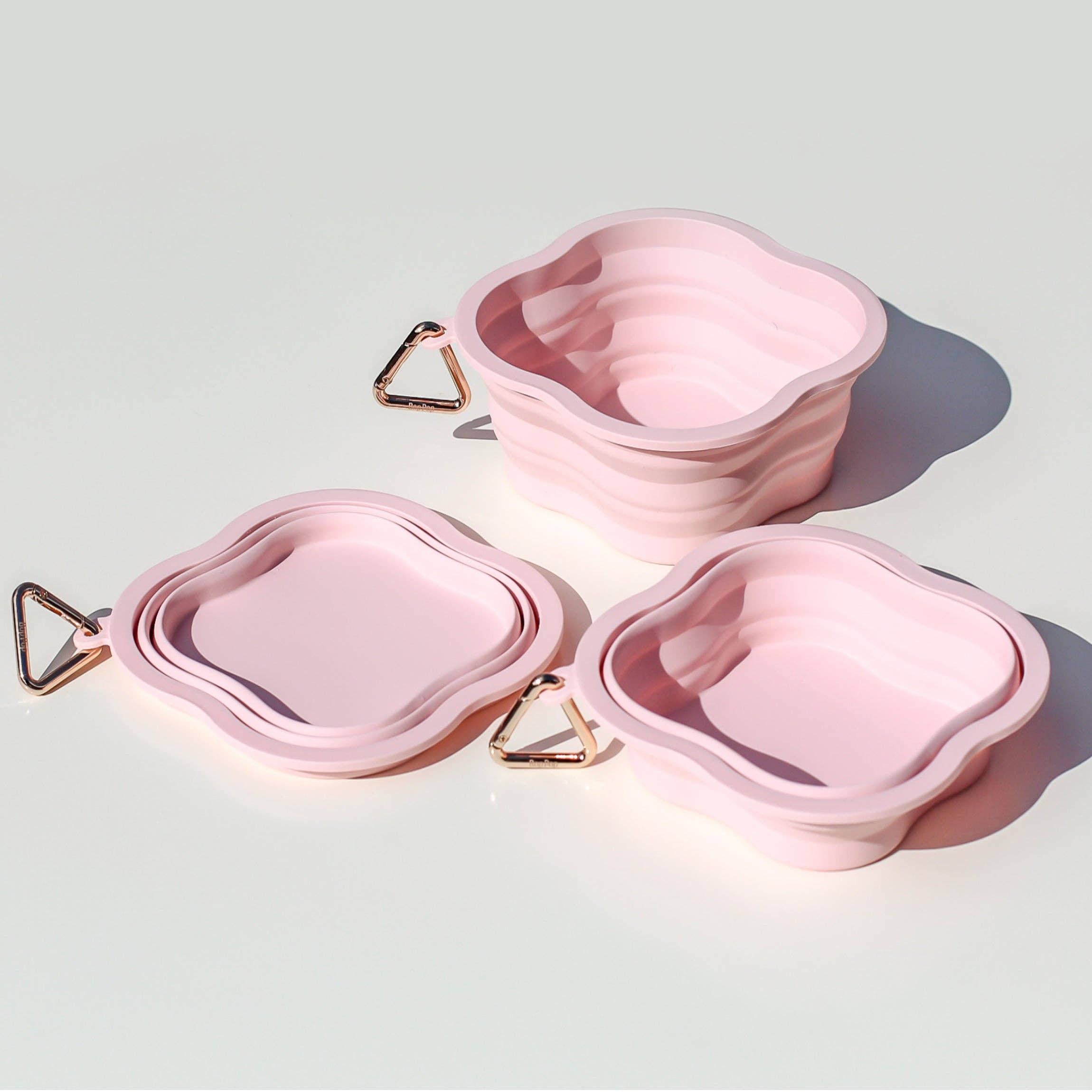 Bop Pop Pets - Collapsible Water Bowl Silicone BPA Free | Berry Pink