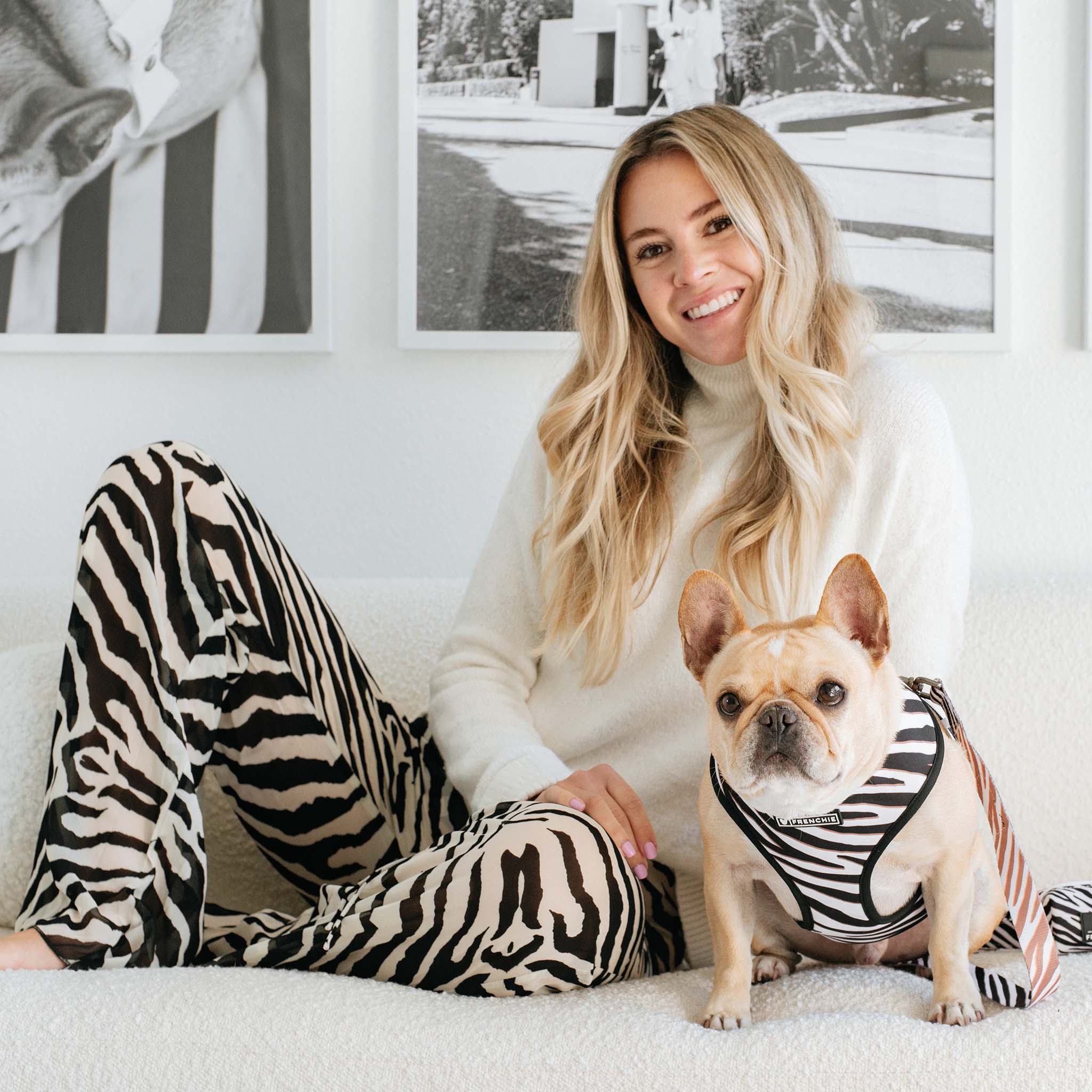 Frenchie - Frenchie Duo Reversible Harness - Zebra: Large