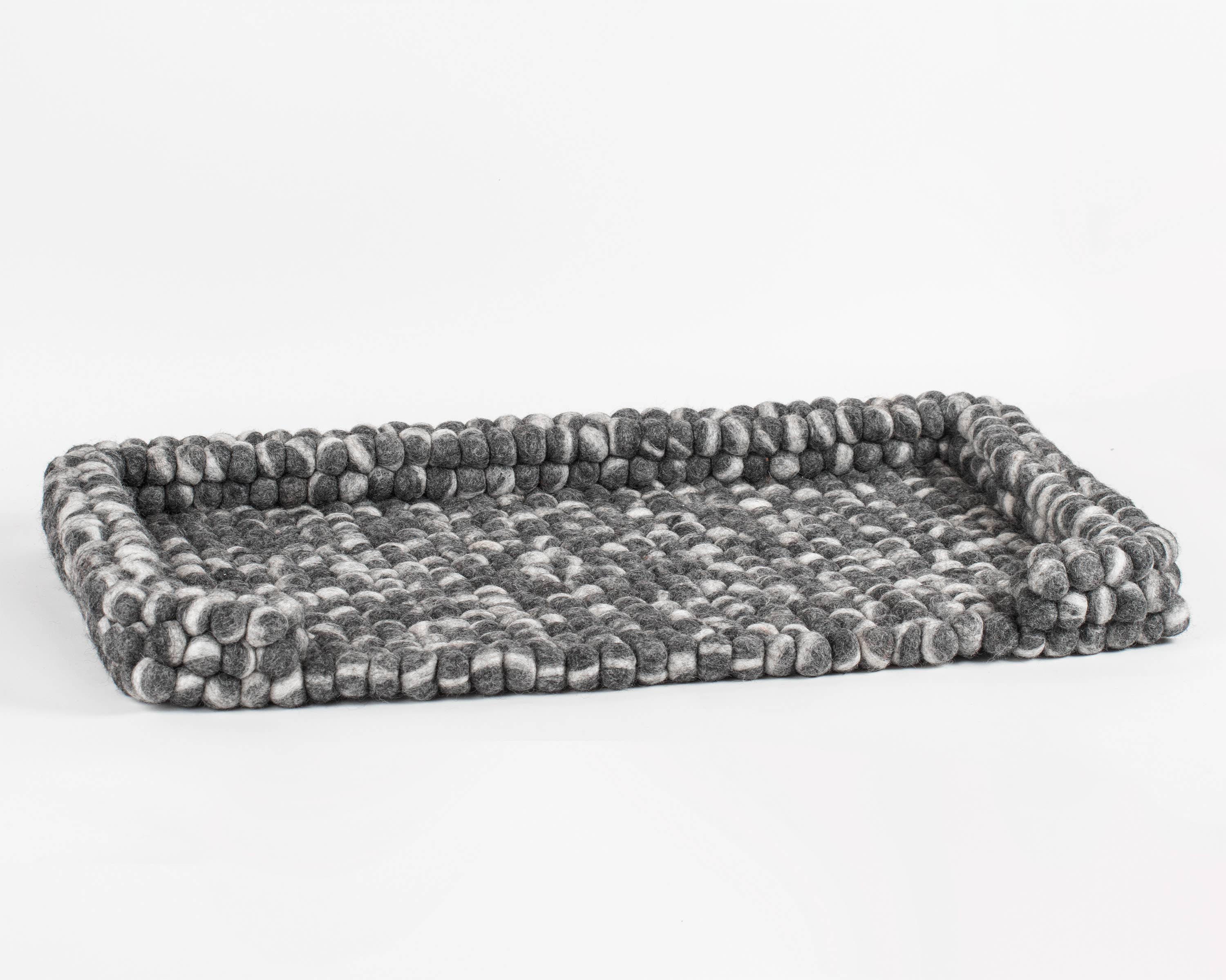 Felt Dog Bed - Natural Wool Handmade Dog Bed for All Breeds: Medium 30x20 / Rainbow Multicolor