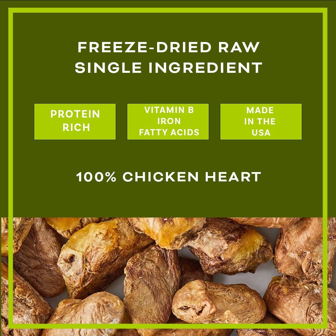 BARKIN - FREEZE DRIED CHICKEN HEART SINGLE INGREDIENT DOG TREATS