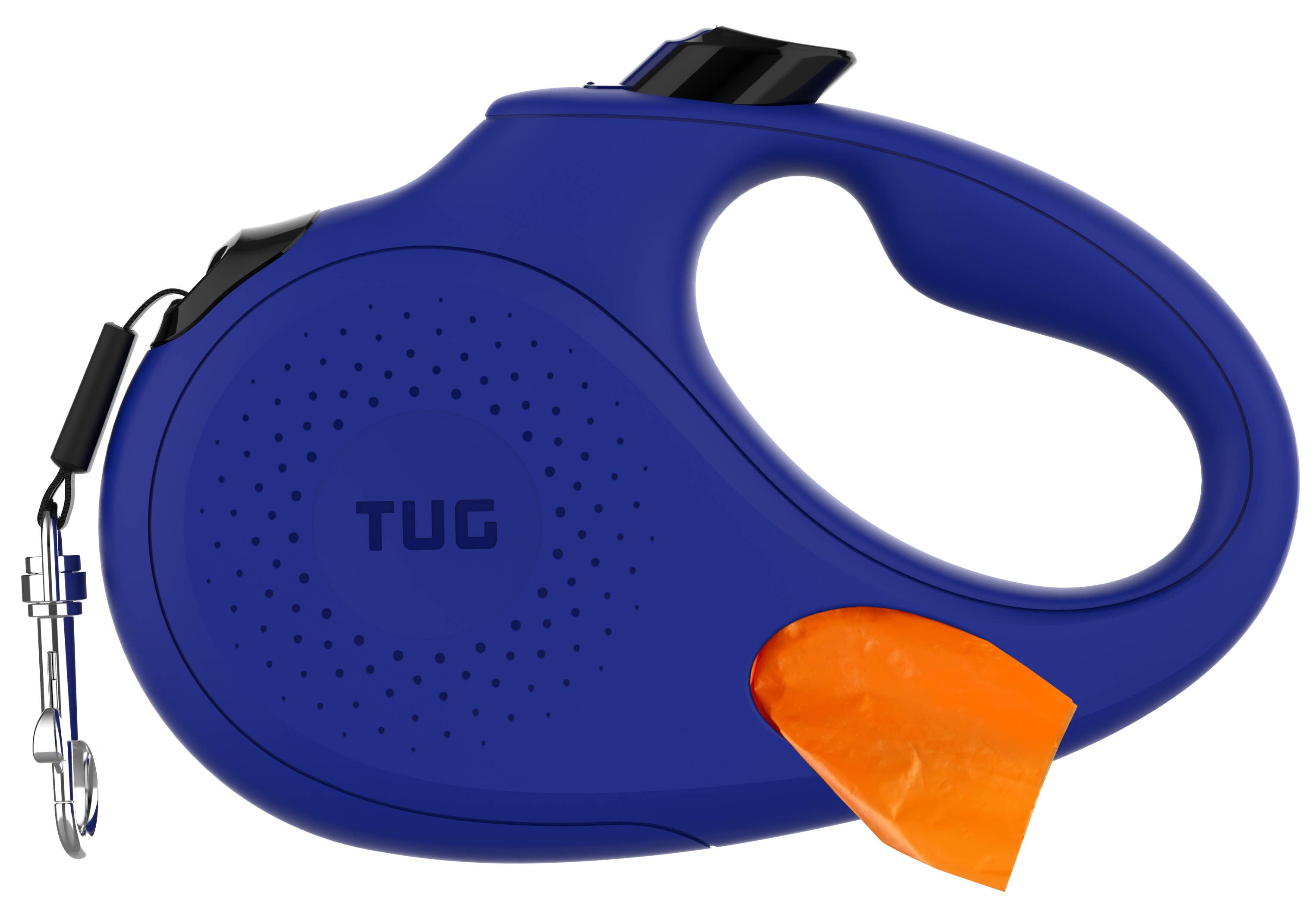 Tug Pet Products - TUG Retractable Dog Leash with Integrated Dispenser: Black / Medium