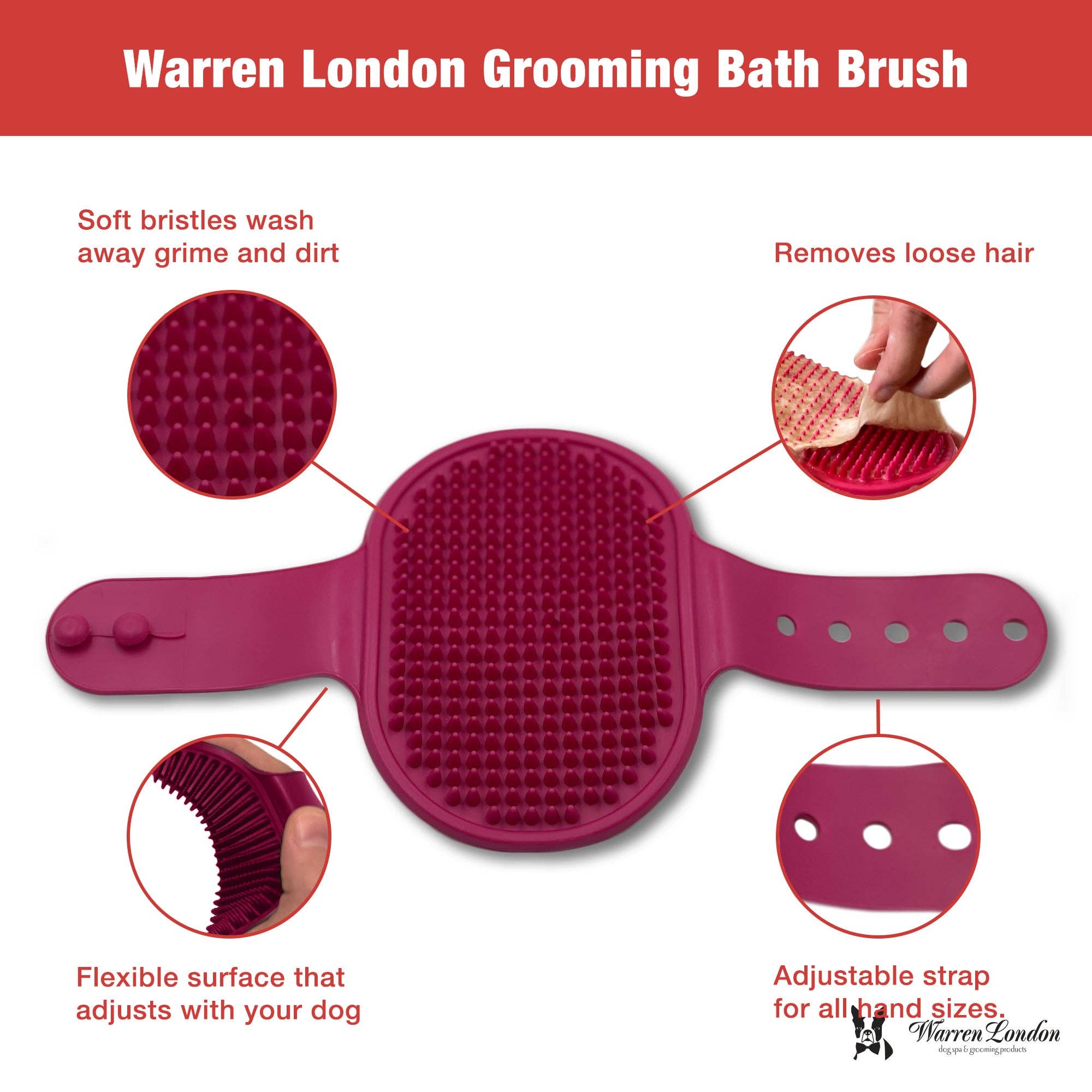 Grooming Bath Brush: Black