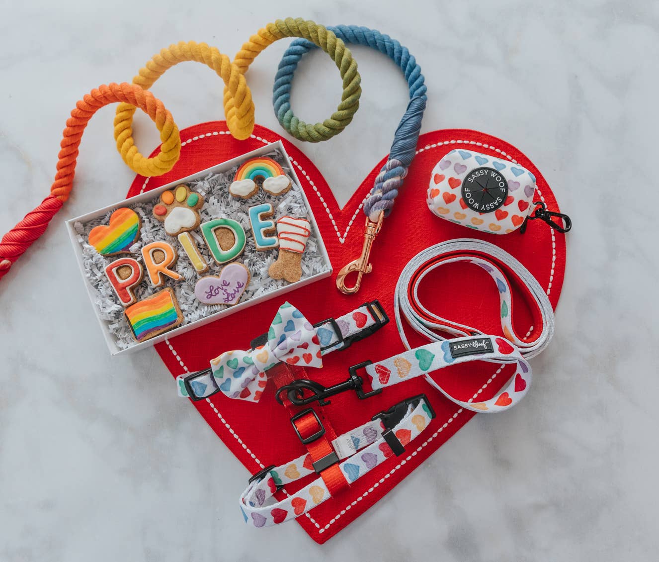 SASSY WOOF - Dog Rope Leash - Taste the Rainbow