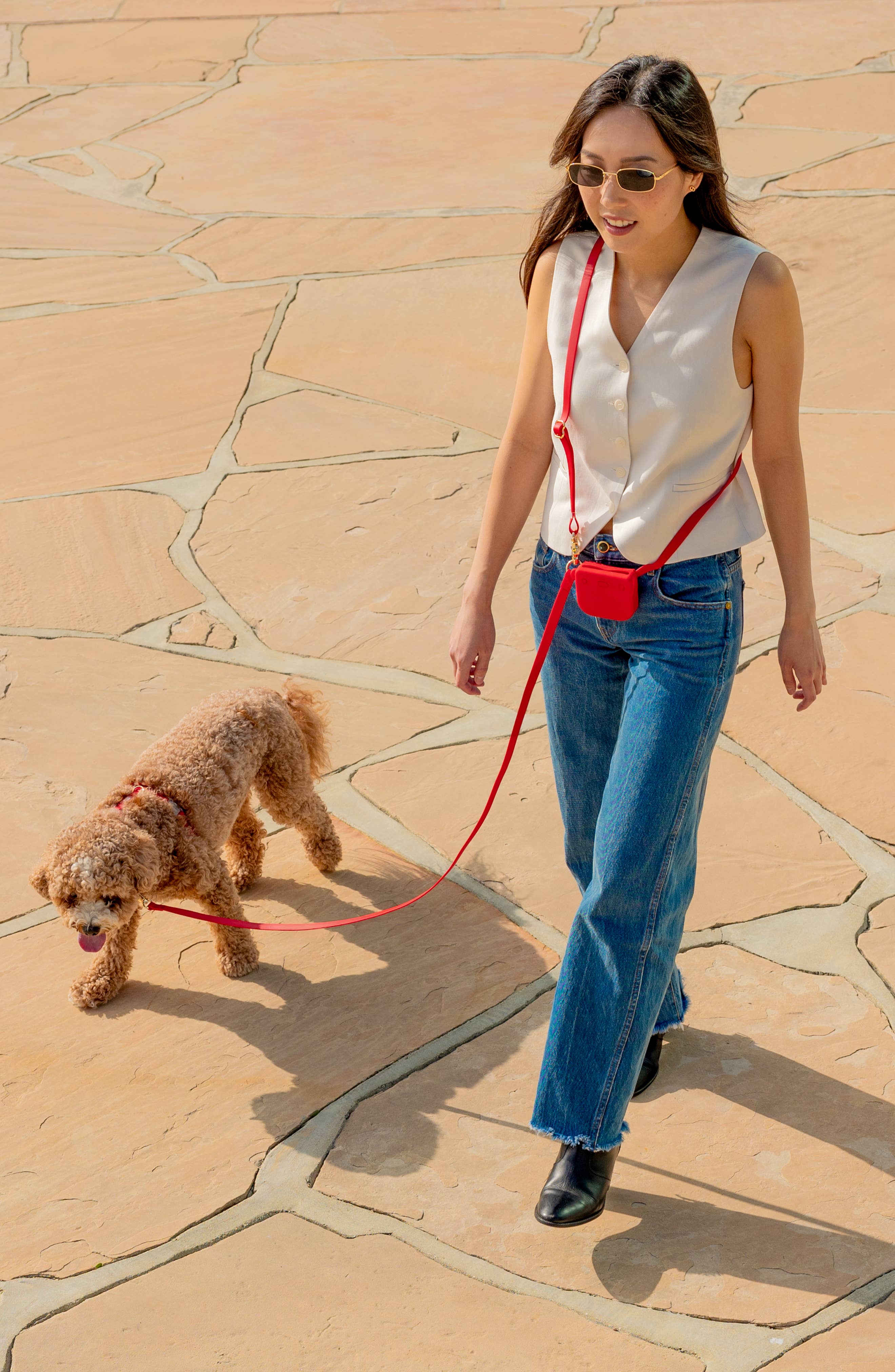 SUNNY TAILS - Cherry Red Snap Dog Treat Pouch