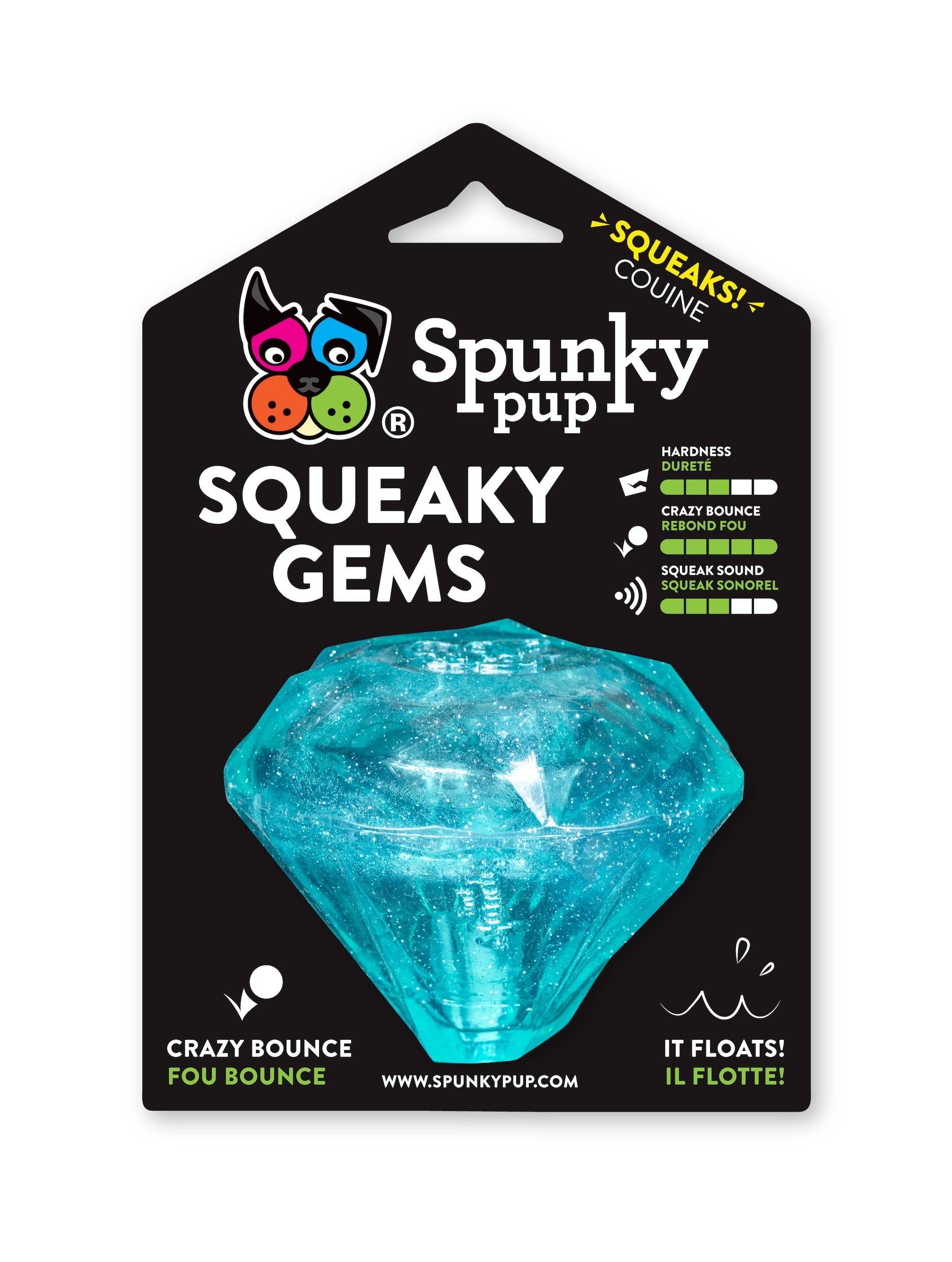 Spunky Pup - Squeaky Gems! - Diamond and Heart Squeakers: Heart