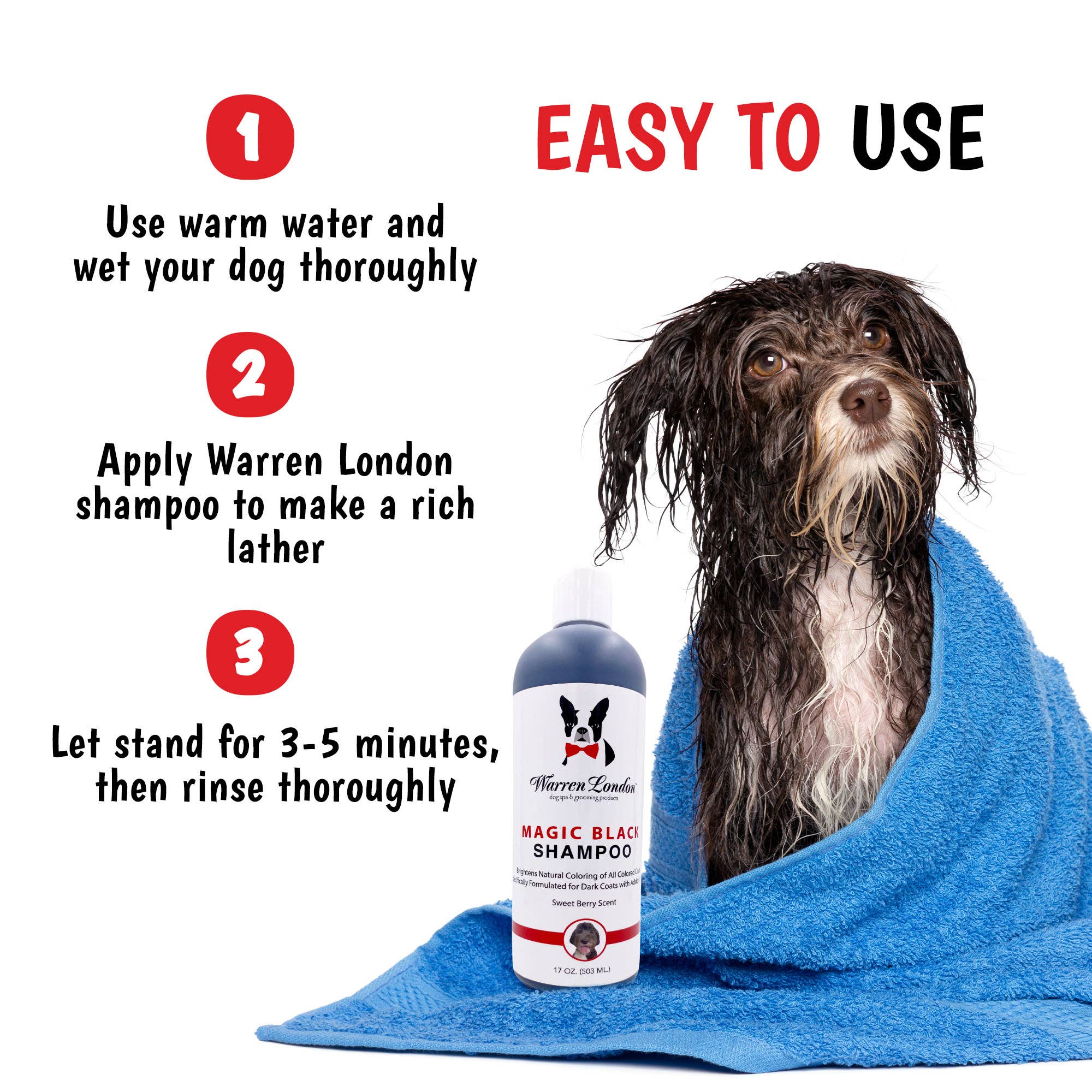 Magic Black Brightening Dog Shampoo: 17oz