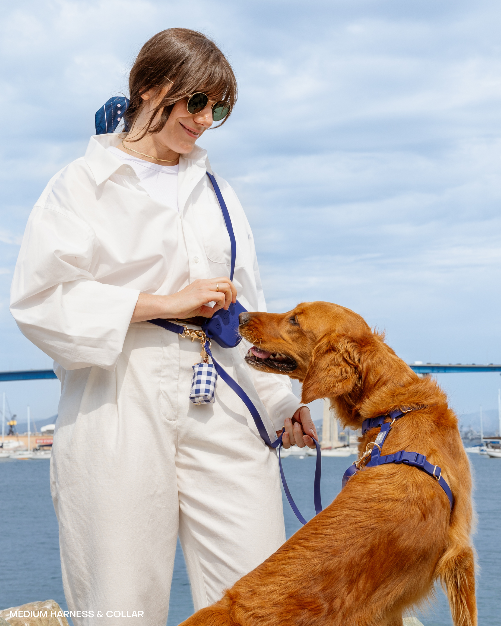 SUNNY TAILS - Signature Navy Snap Dog Treat Pouch
