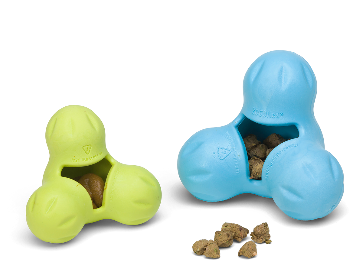 West Paw Tux® Puzzle Treat-Dispensing Slow Feeder Dog Toy: Small Blue