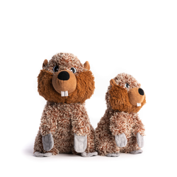 fabdog - Fluffy Beaver Plush Dog Toy: Small