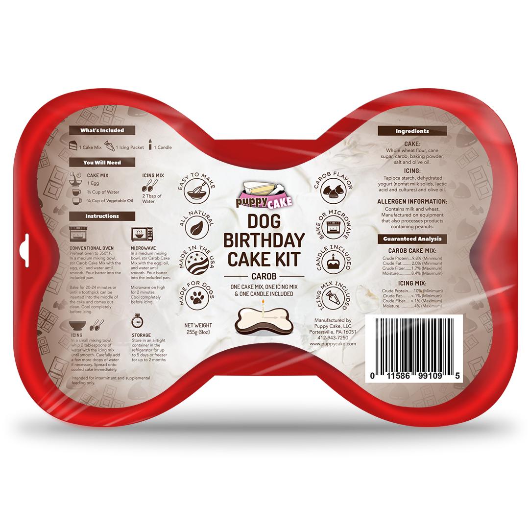 Puppy Cake LLC - Dog Birthday Cake Kit: Red Velvet (wheat-free)