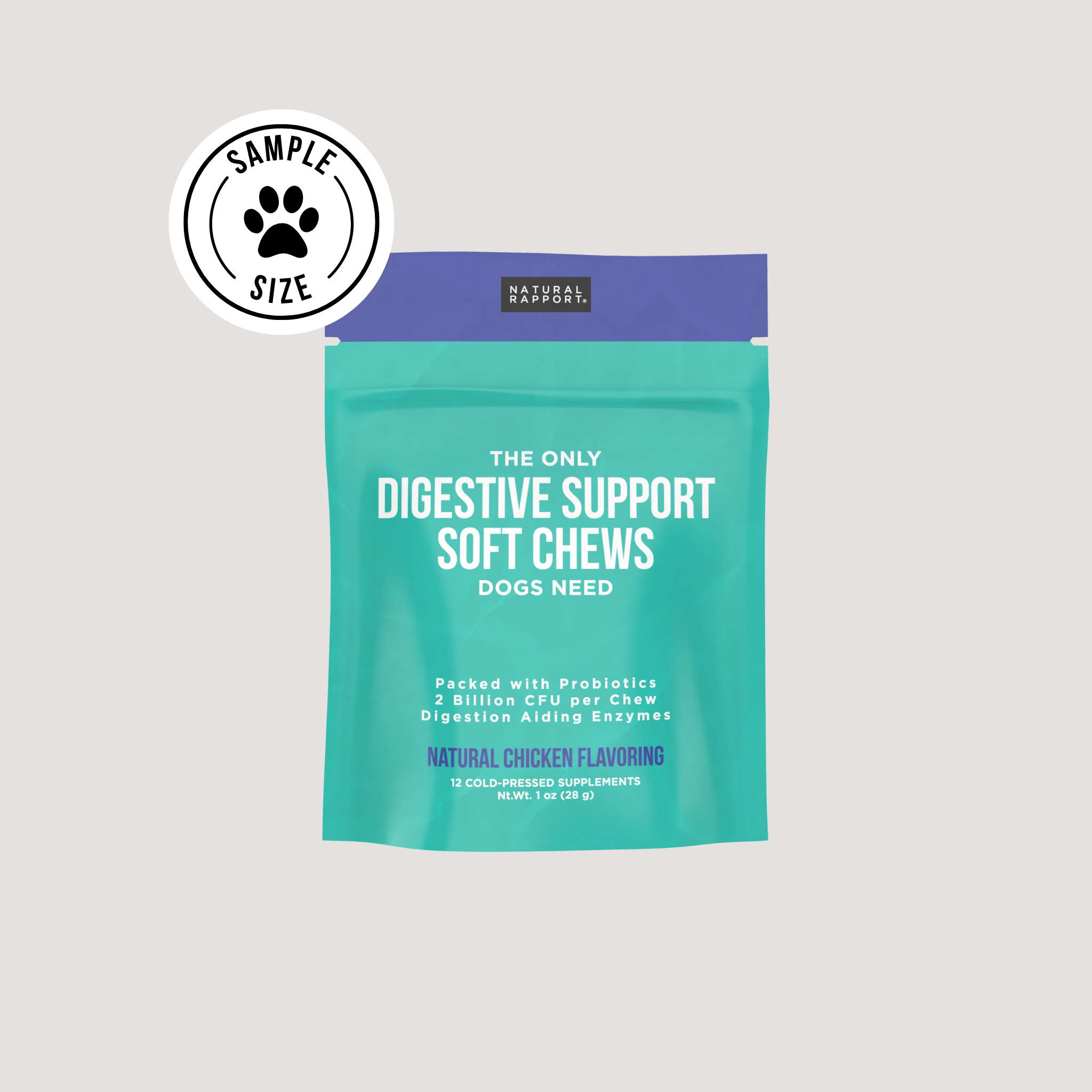 Natural Rapport - The Only Digestive Support Soft Chews Dogs Need: 120 count jar