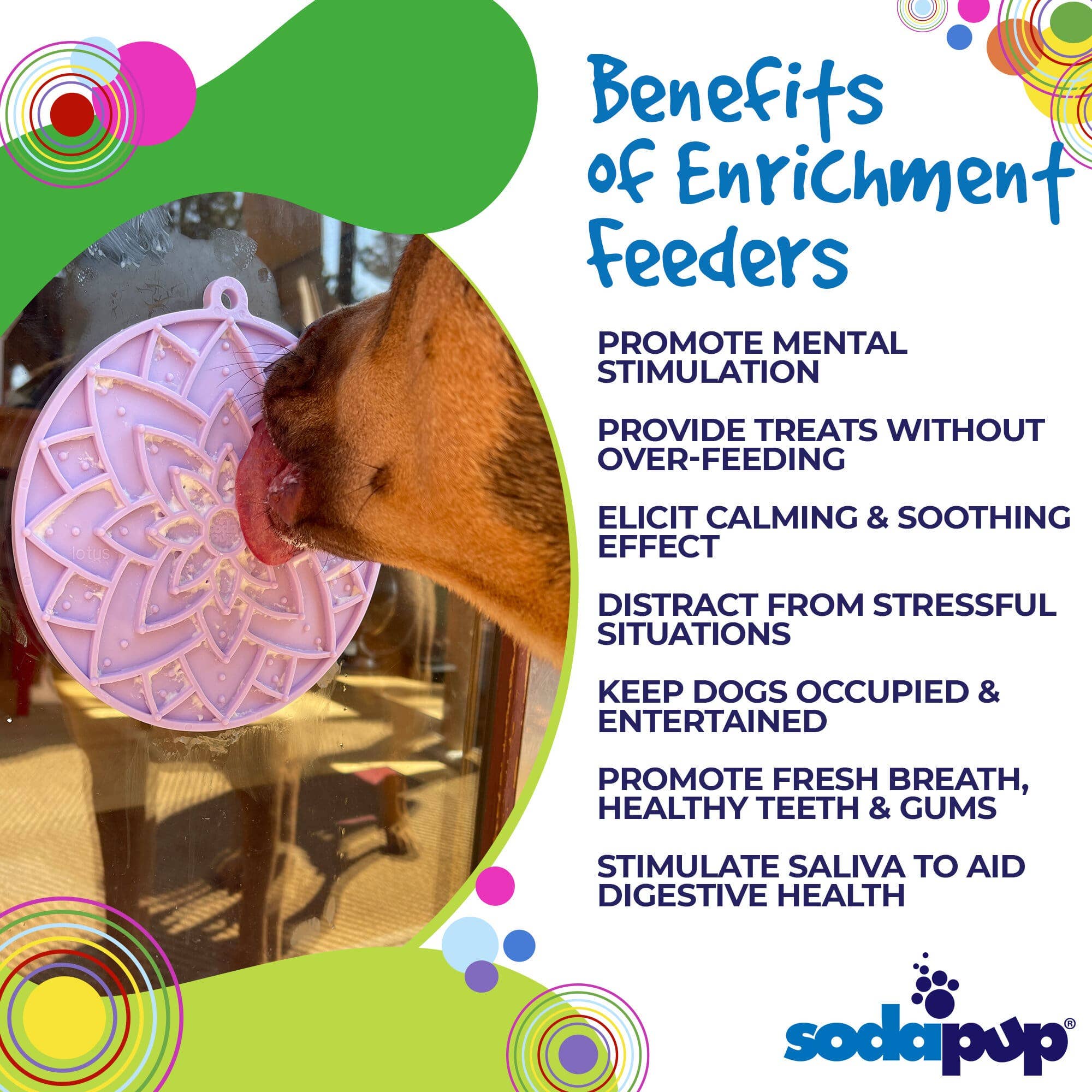 SodaPup Dog Toys - Lotus eMat Enrichment Lick Mat With Suction Cups: Light Purple