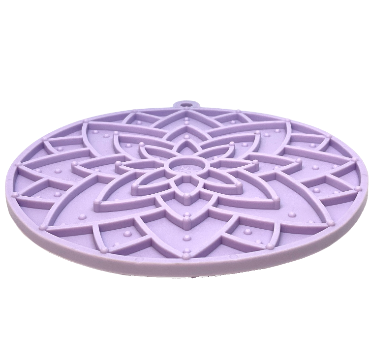 SodaPup Dog Toys - Lotus eMat Enrichment Lick Mat With Suction Cups: Light Purple