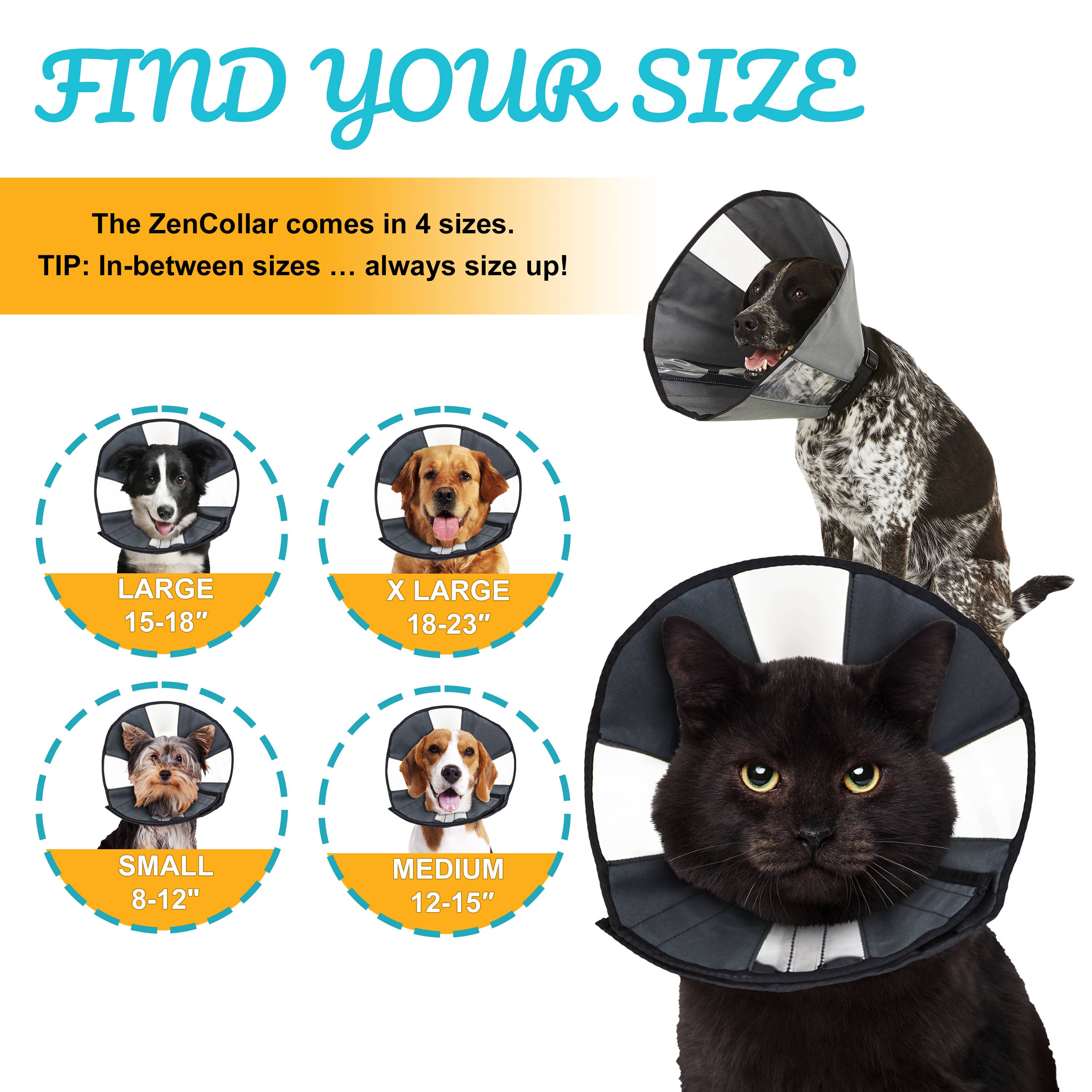 ZENPET - ZenCone - Soft Recovery Collar with Windows: XLarge (18-23 in.)
