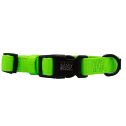 SASSY WOOF - Dog Collar - Neon Green: S