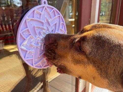 SodaPup Dog Toys - Lotus eMat Enrichment Lick Mat With Suction Cups: Light Purple
