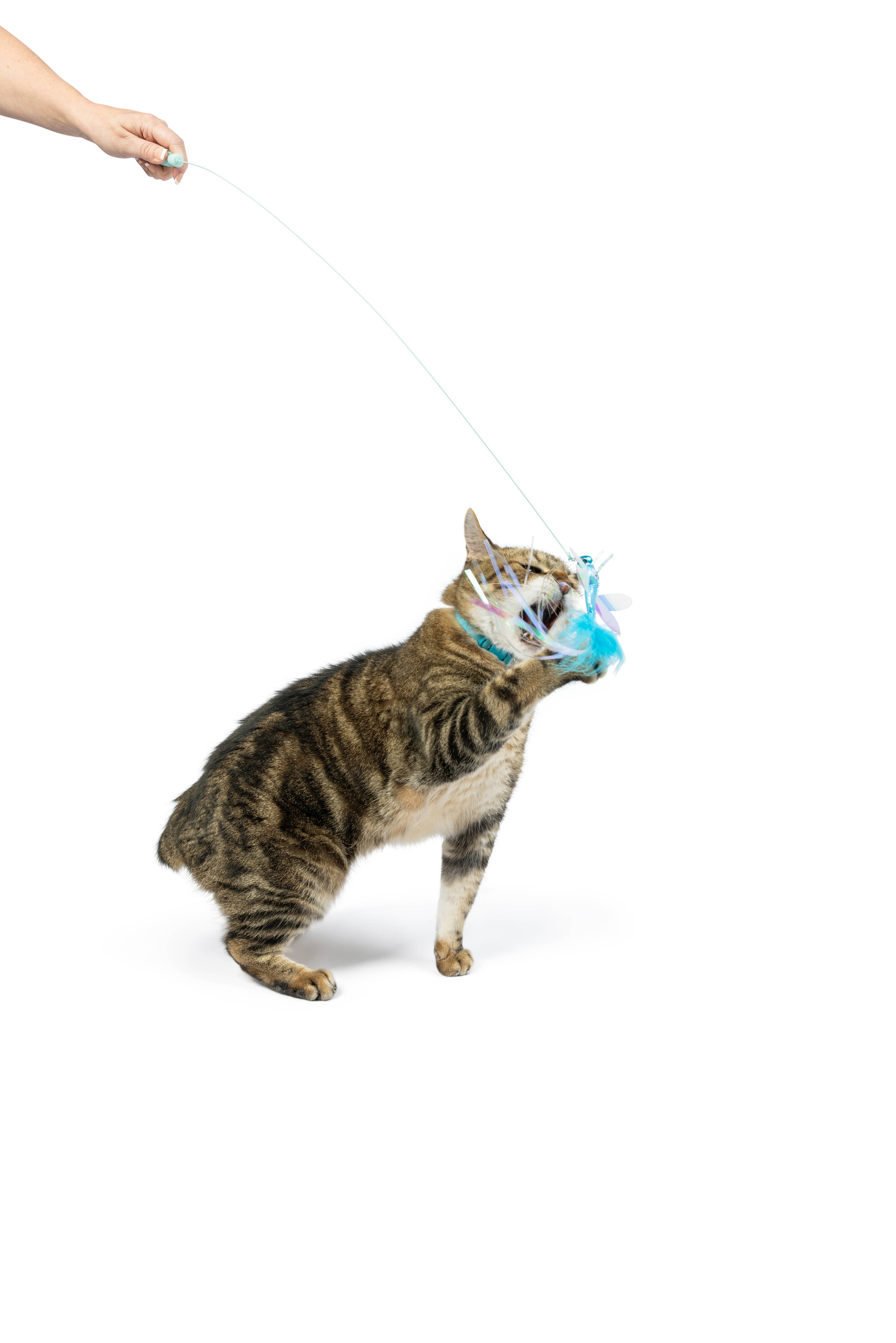 Huxley & Kent - Wire Dragonfly & Mouse Wand Cat Toy: One Size