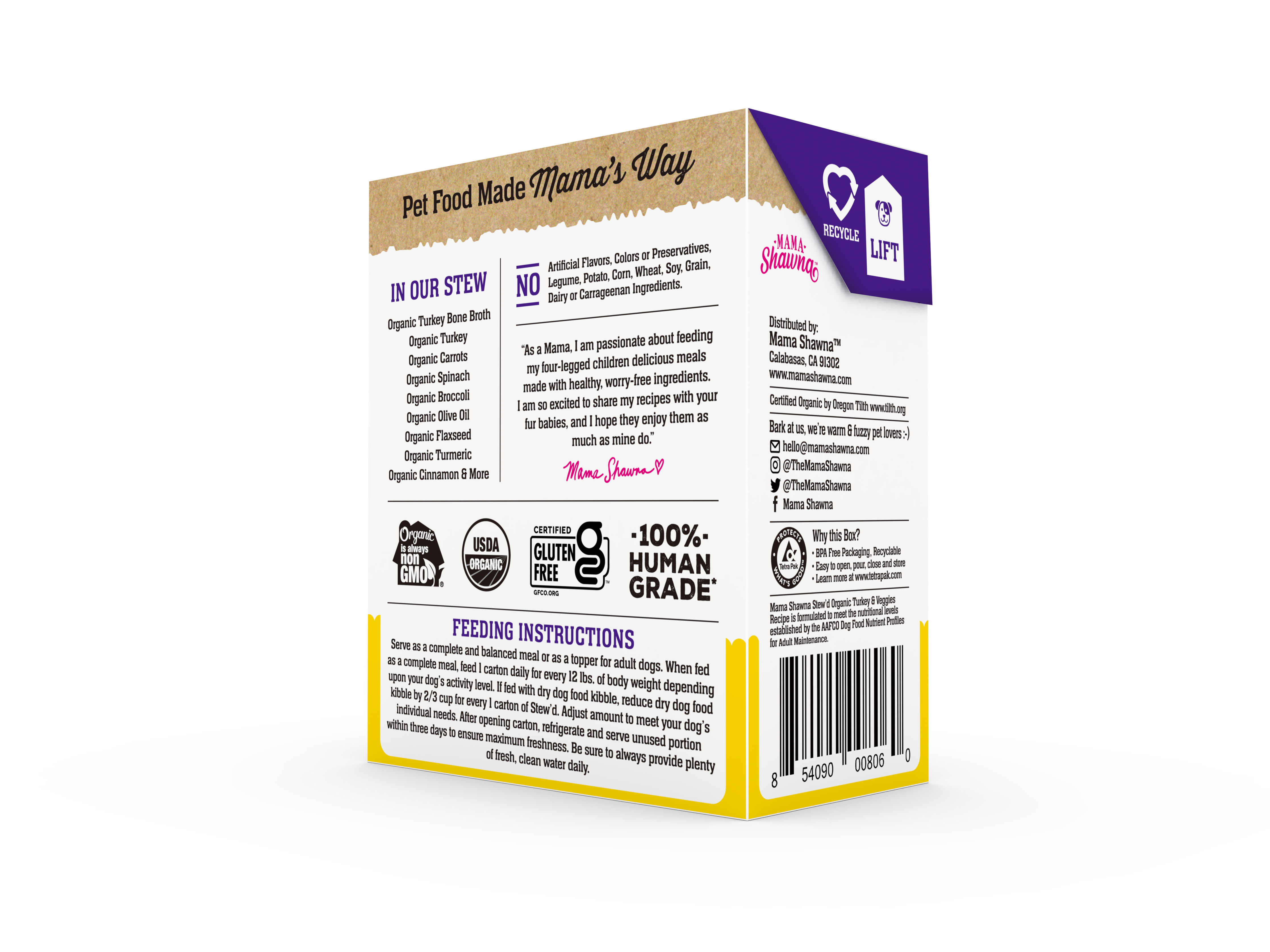 Mama Shawna - Stew'd Organic Dog Turkey & Veggies Recipe: Yellow