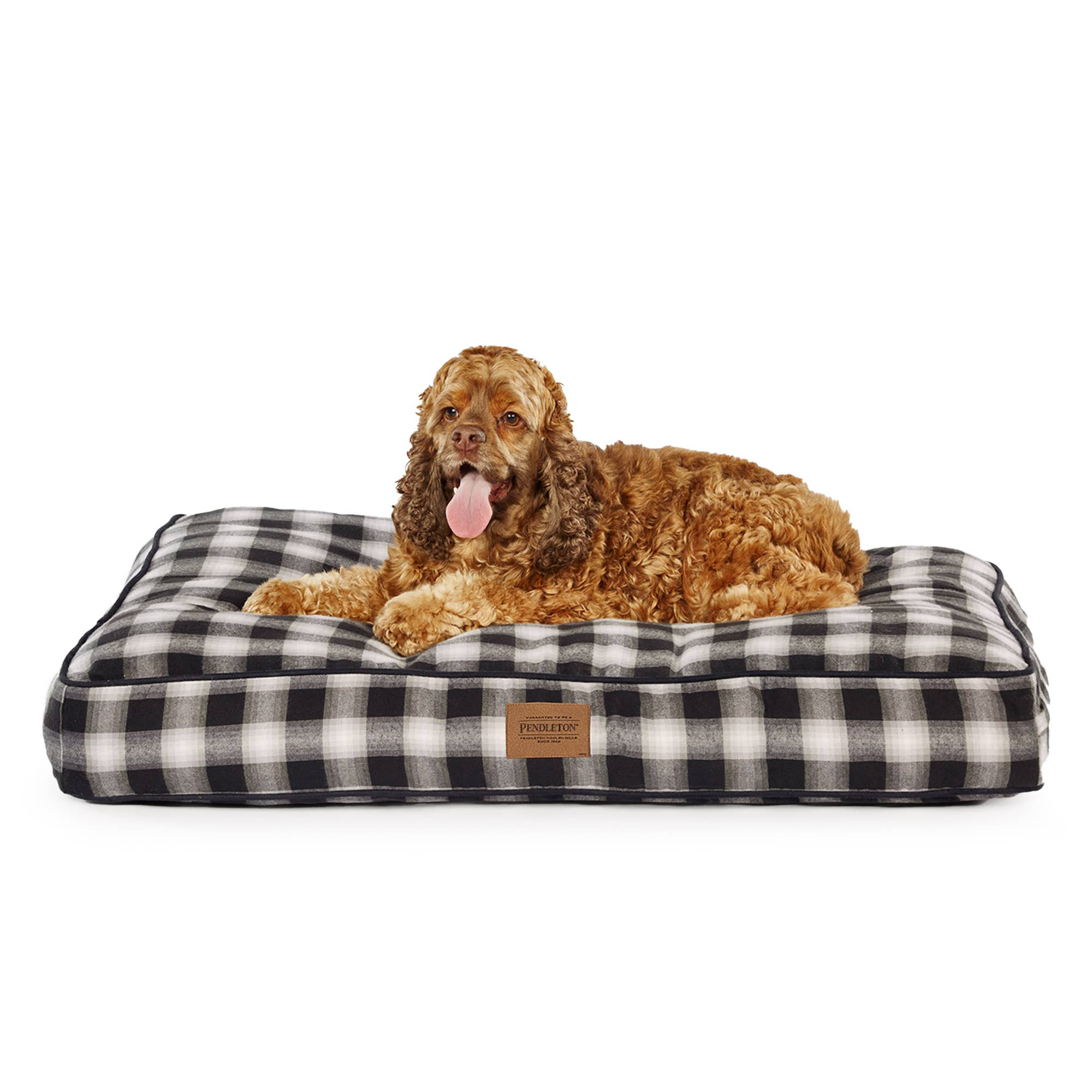 Pendleton Plaid Rectangular Pet Napper Dog Bed: L / Red Ombre