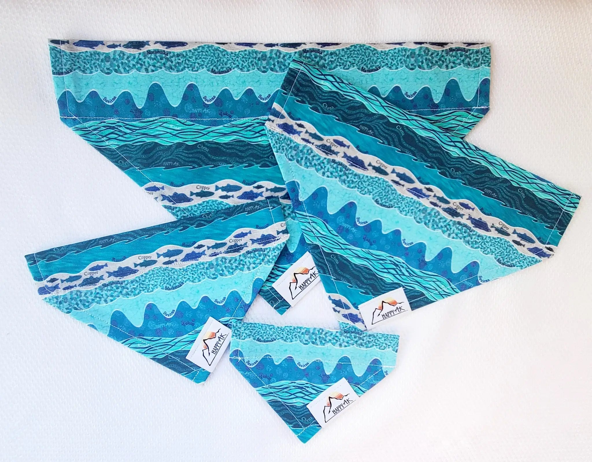 HappyAK - Rivers Pet Bandana: Large