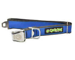 Cycle Dog - Blue MAX Reflective Collar: Latch-Lock Metal Buckle / Medium / Standard