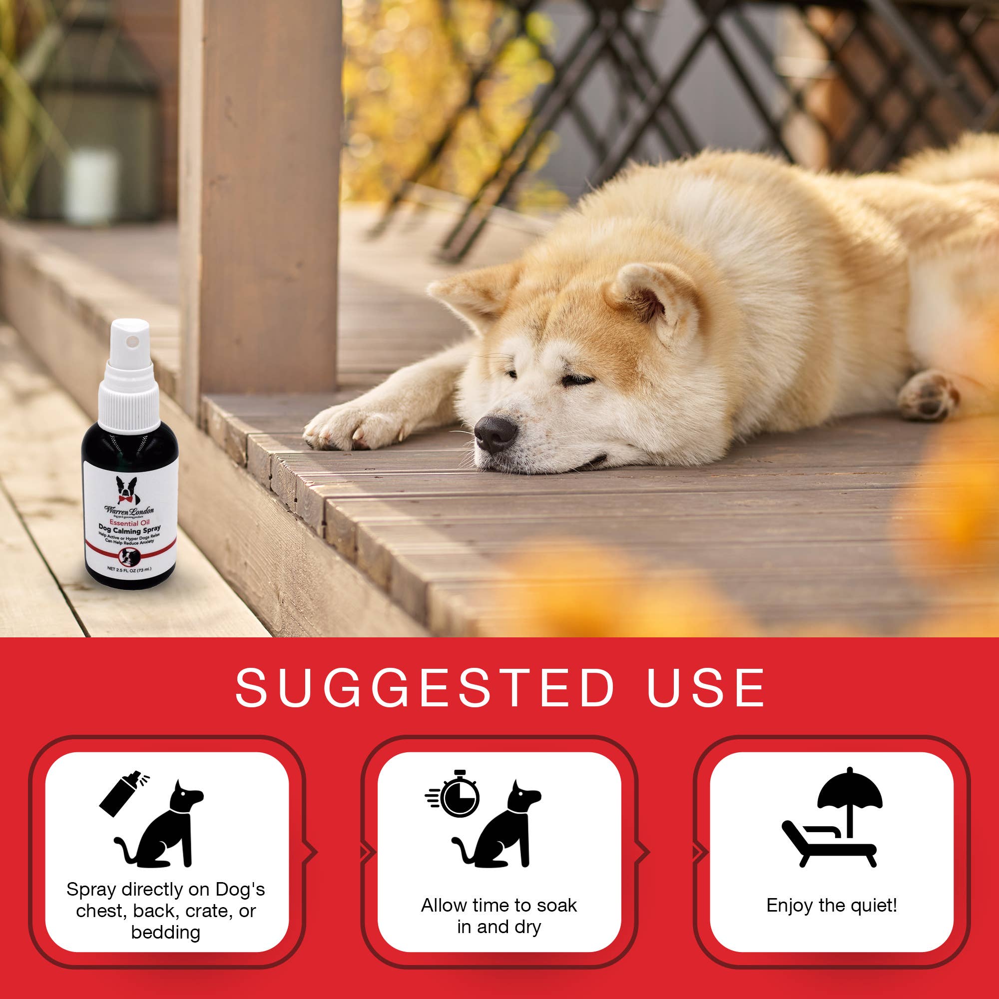 Warren London Dog Products - Essential Oil Dog Calming Spray - 2.5 oz