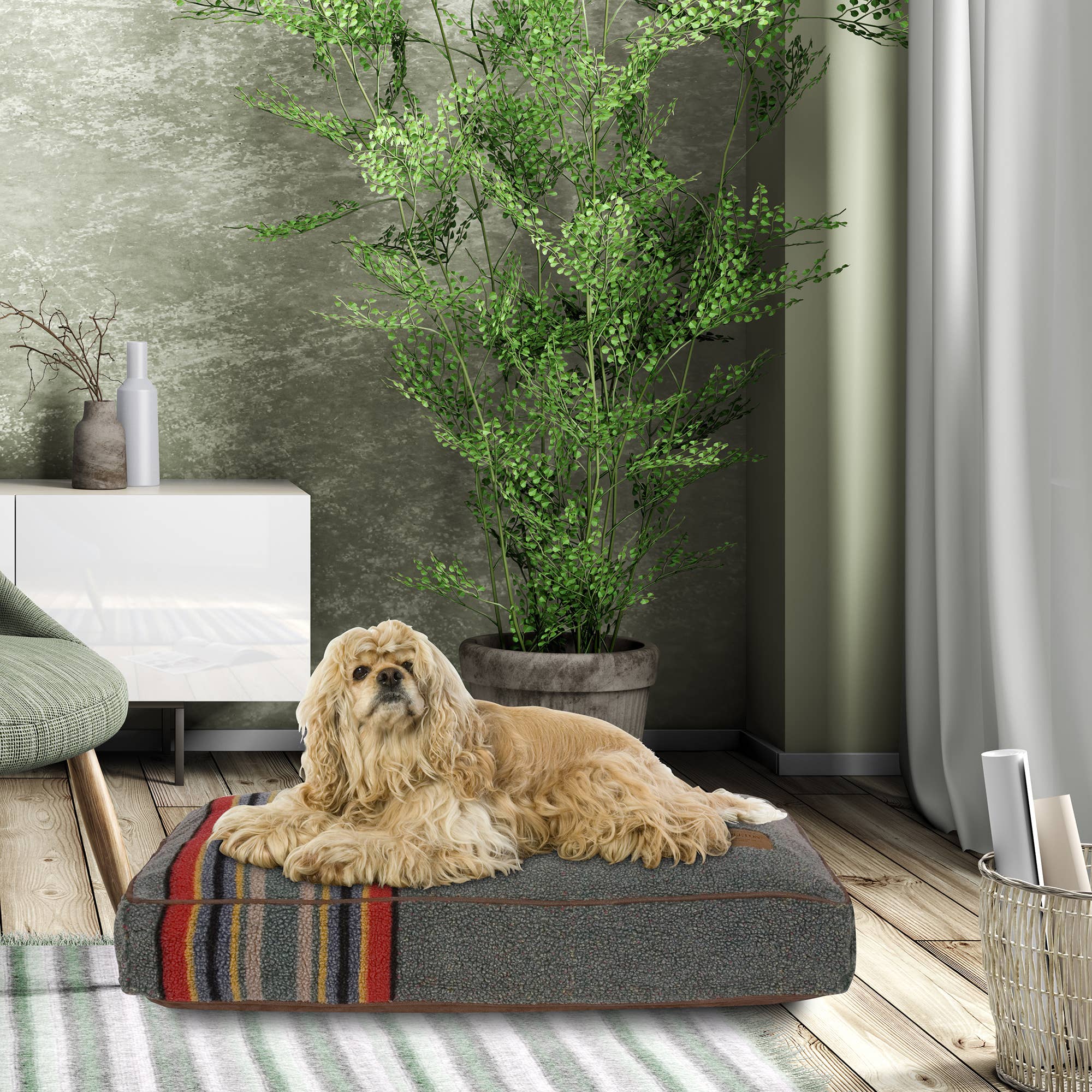 Pendleton Pet Vintage Camp Rectangular Pet Napper Dog Bed: Large / Lake