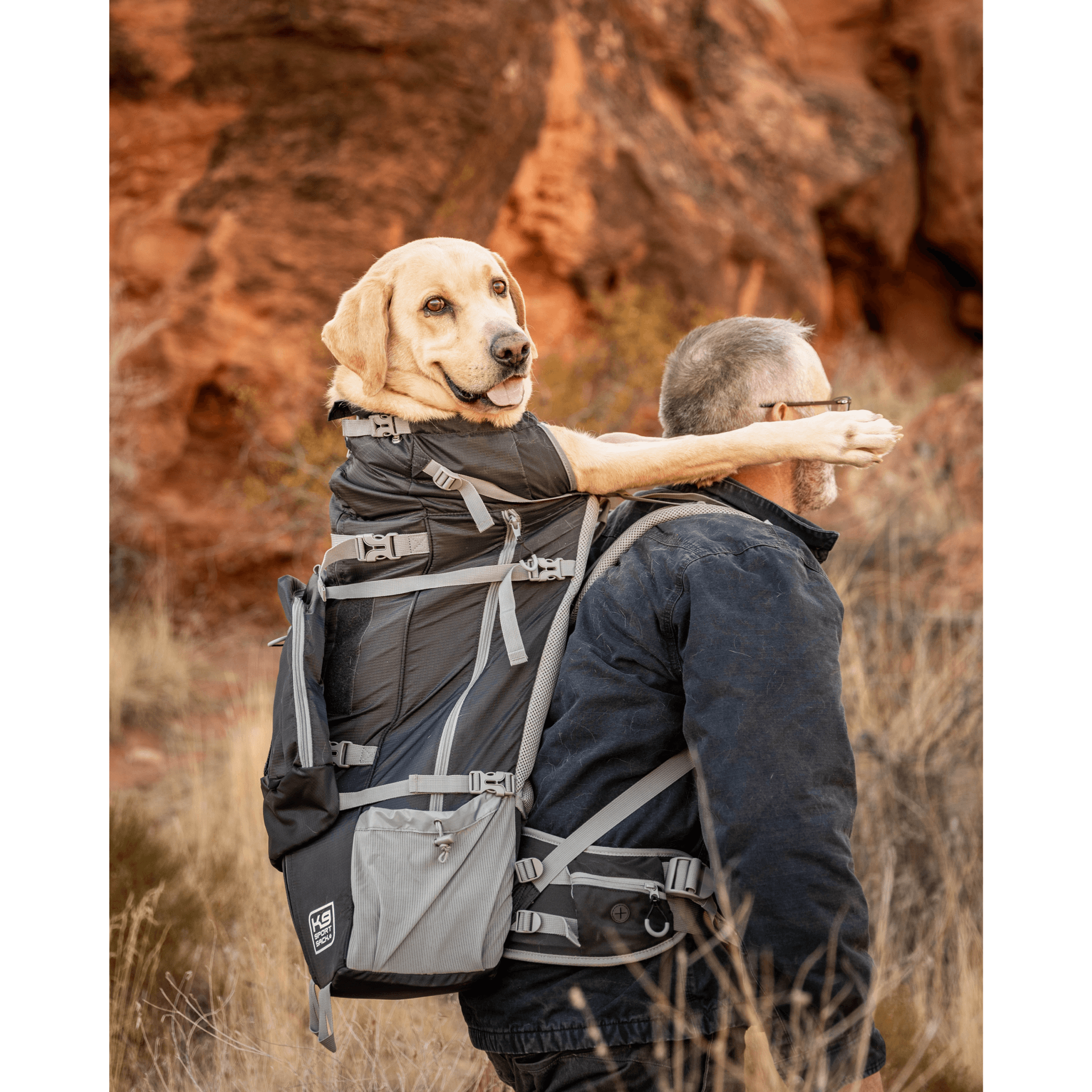K9 Sport Sack - KOLOSSUS | Big Dog Carrier & Backpacking Pack: X-Large (23"-26" from collar to tail) / Black